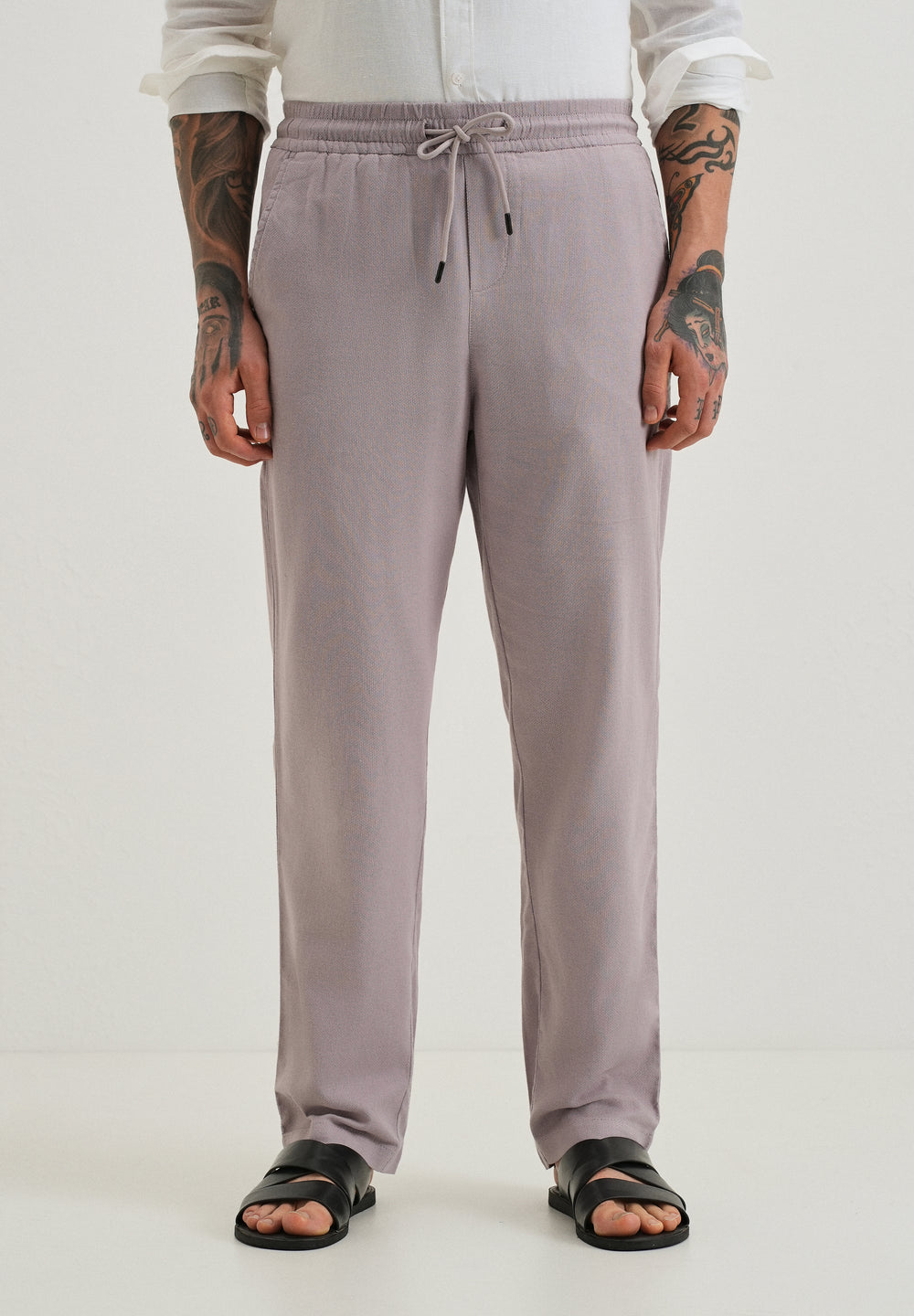 Pastel Lavender Textured Pants