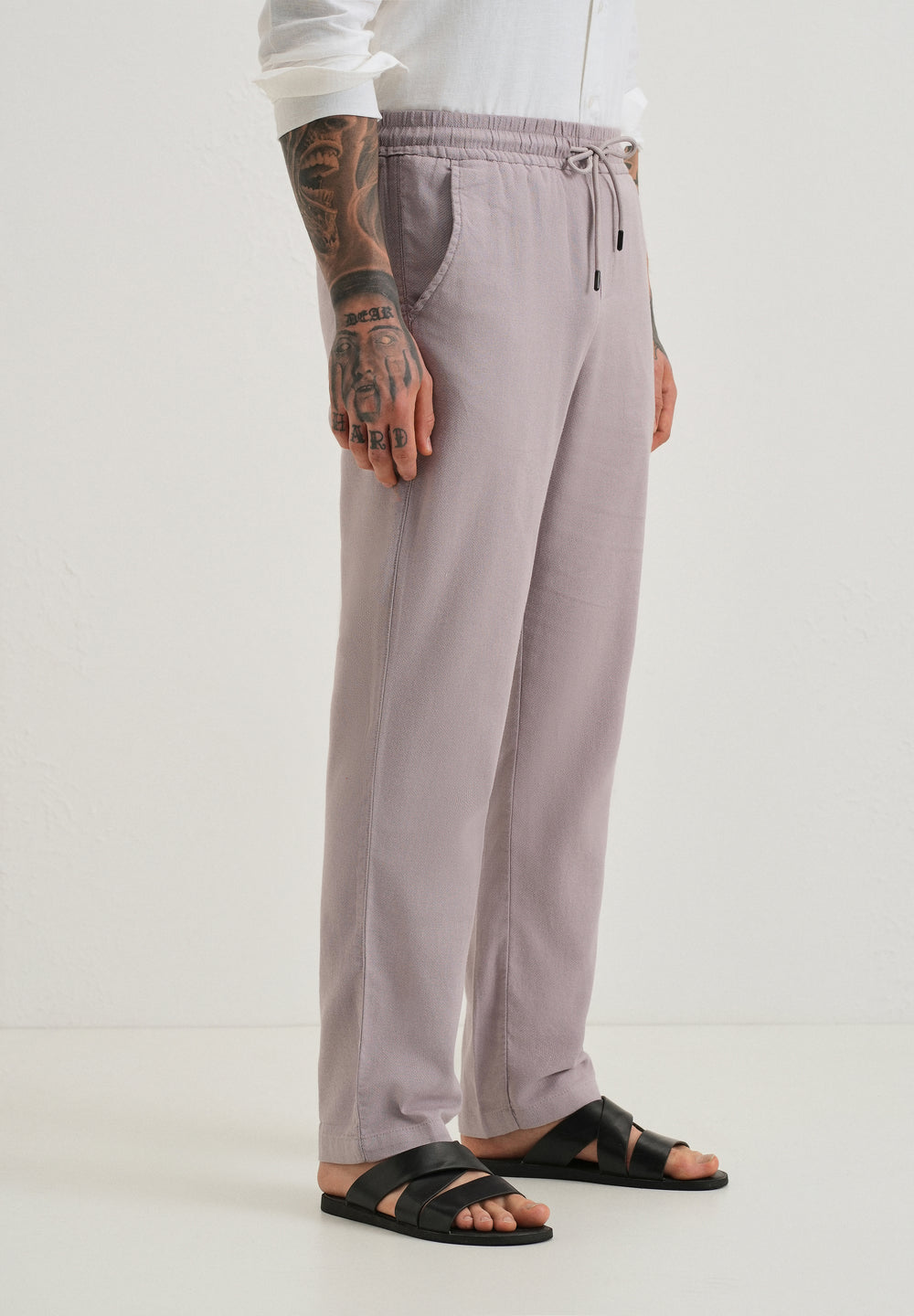 Pastel Lavender Textured Pants