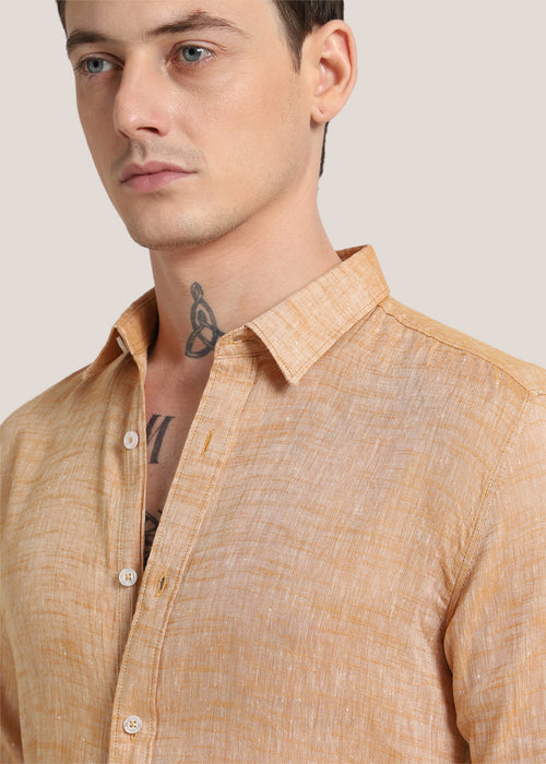 Pastel Orange Linen Shirt