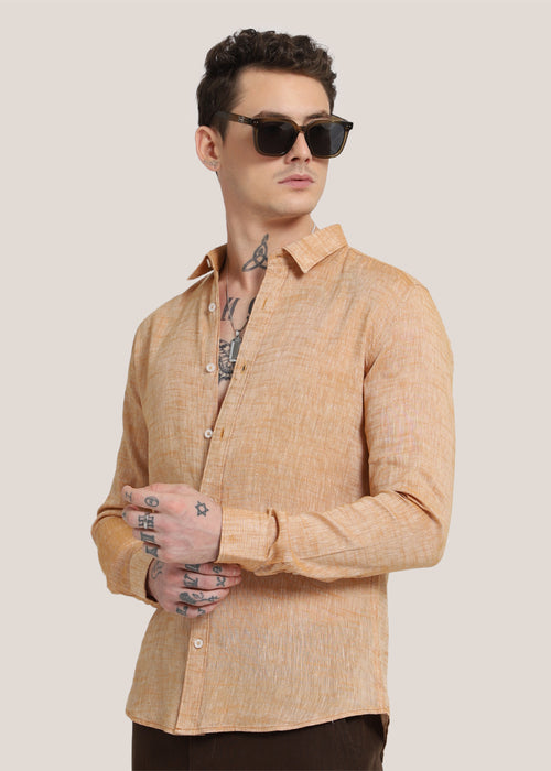 Pastel Orange Linen Shirt