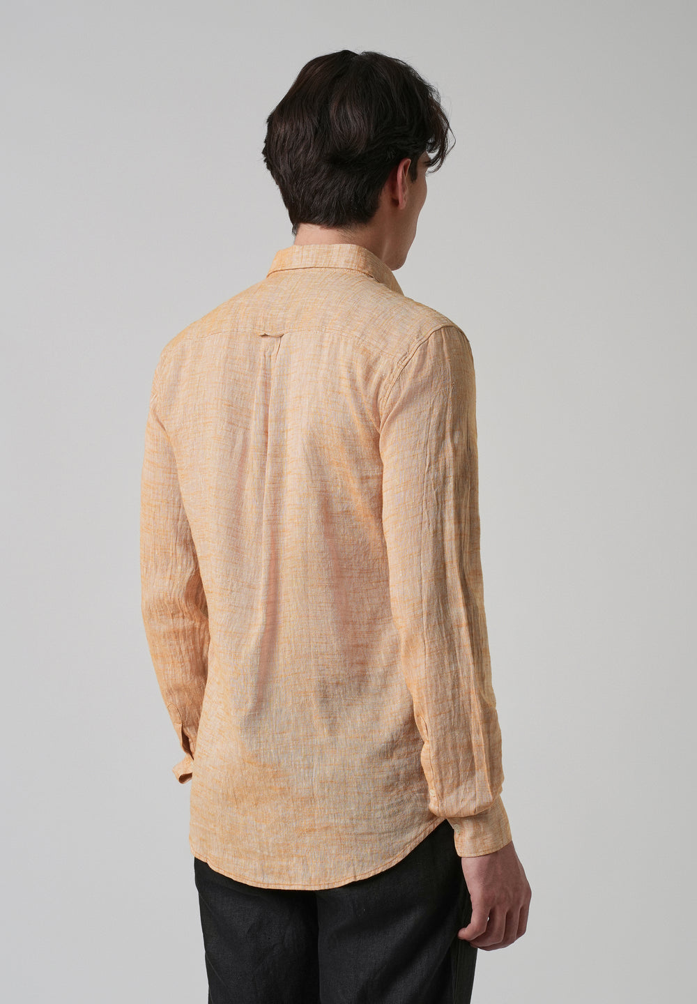 100% Pure Linen Pastel Orange Shirt