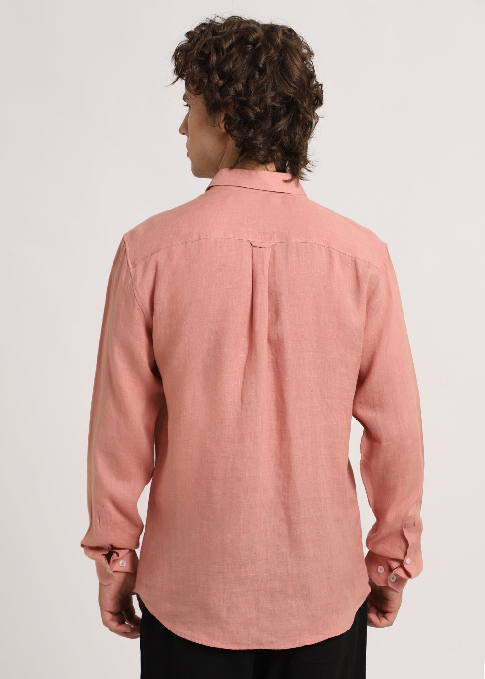 Pastel Peach Linen Shirt