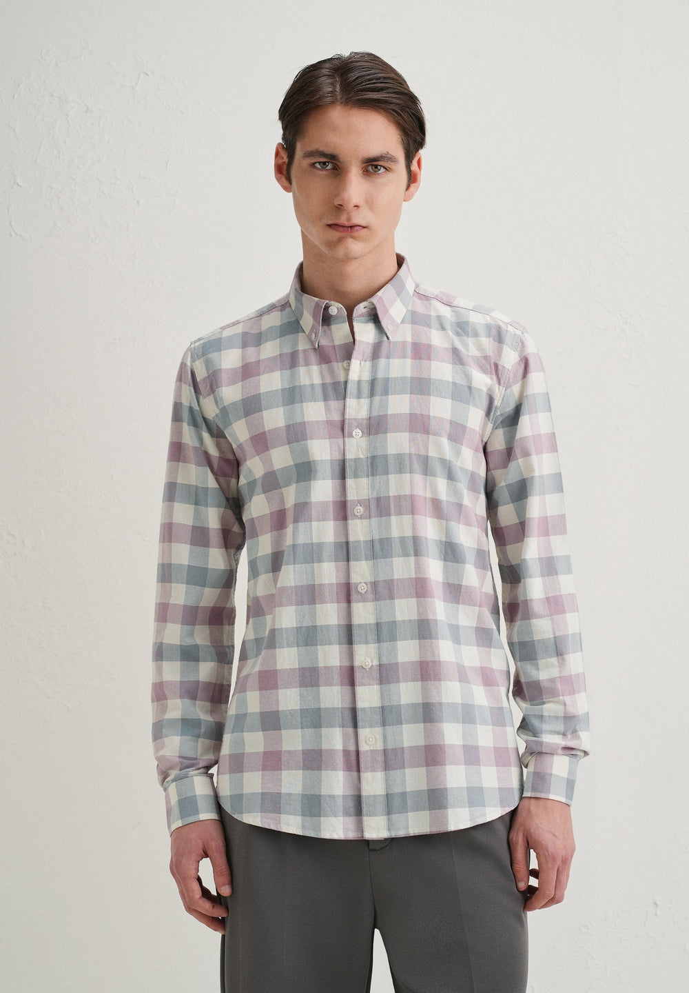 Pastel Pink Buffalo Check Shirt