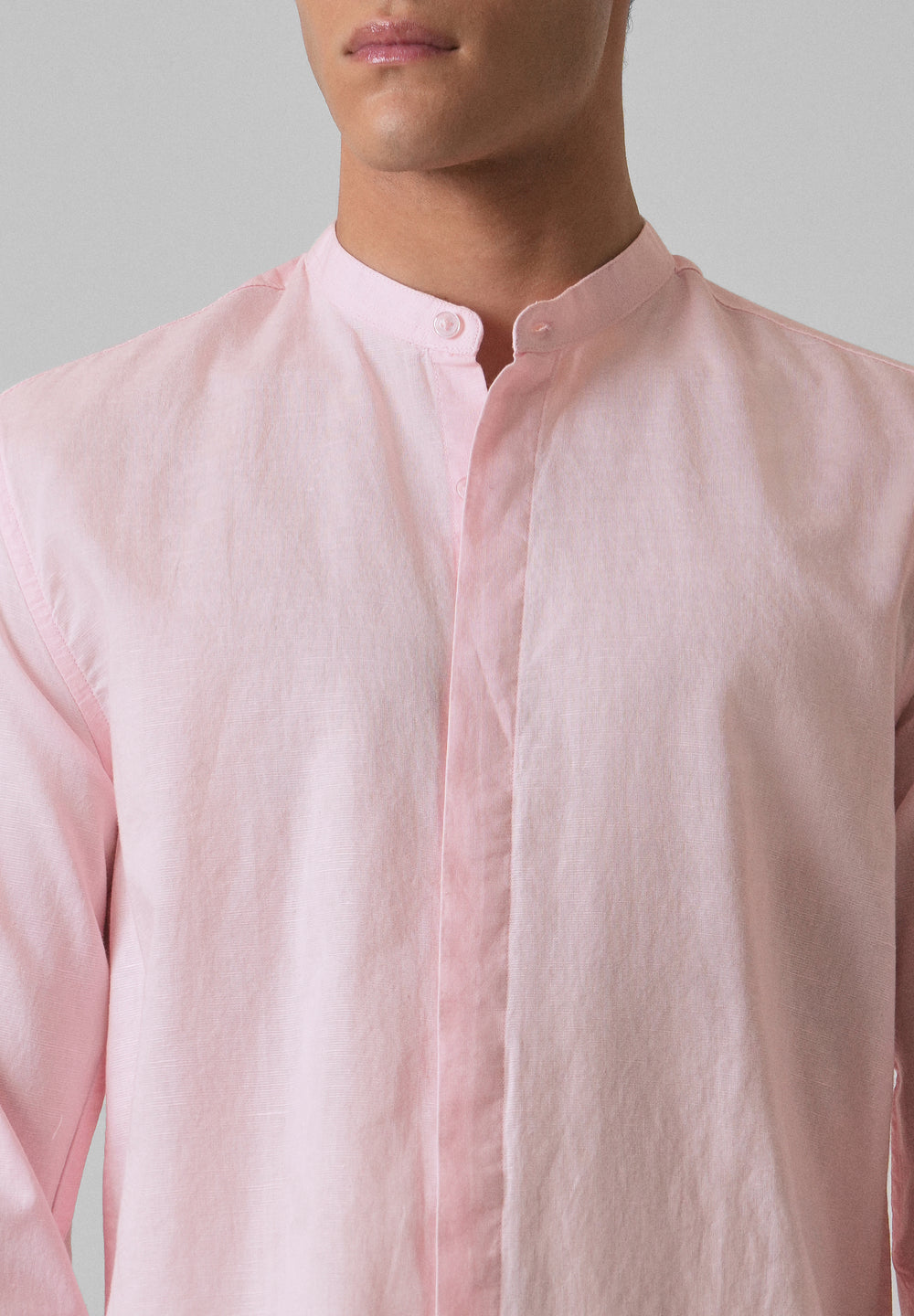 Pastel Pink Cotton Linen Shirt