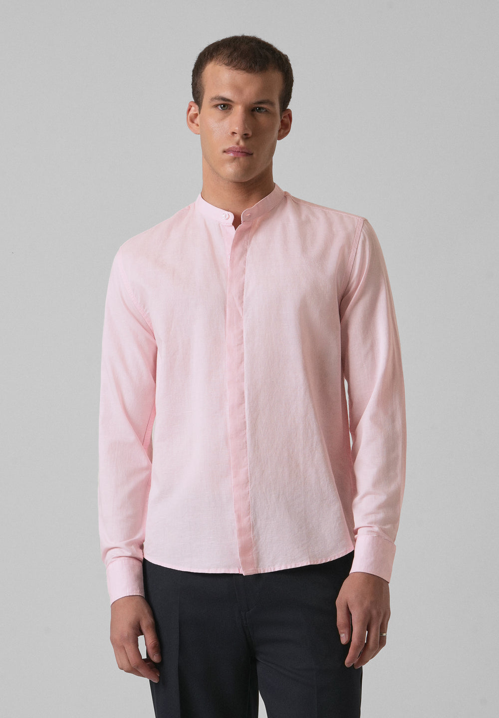 Pastel Pink Cotton Linen Shirt