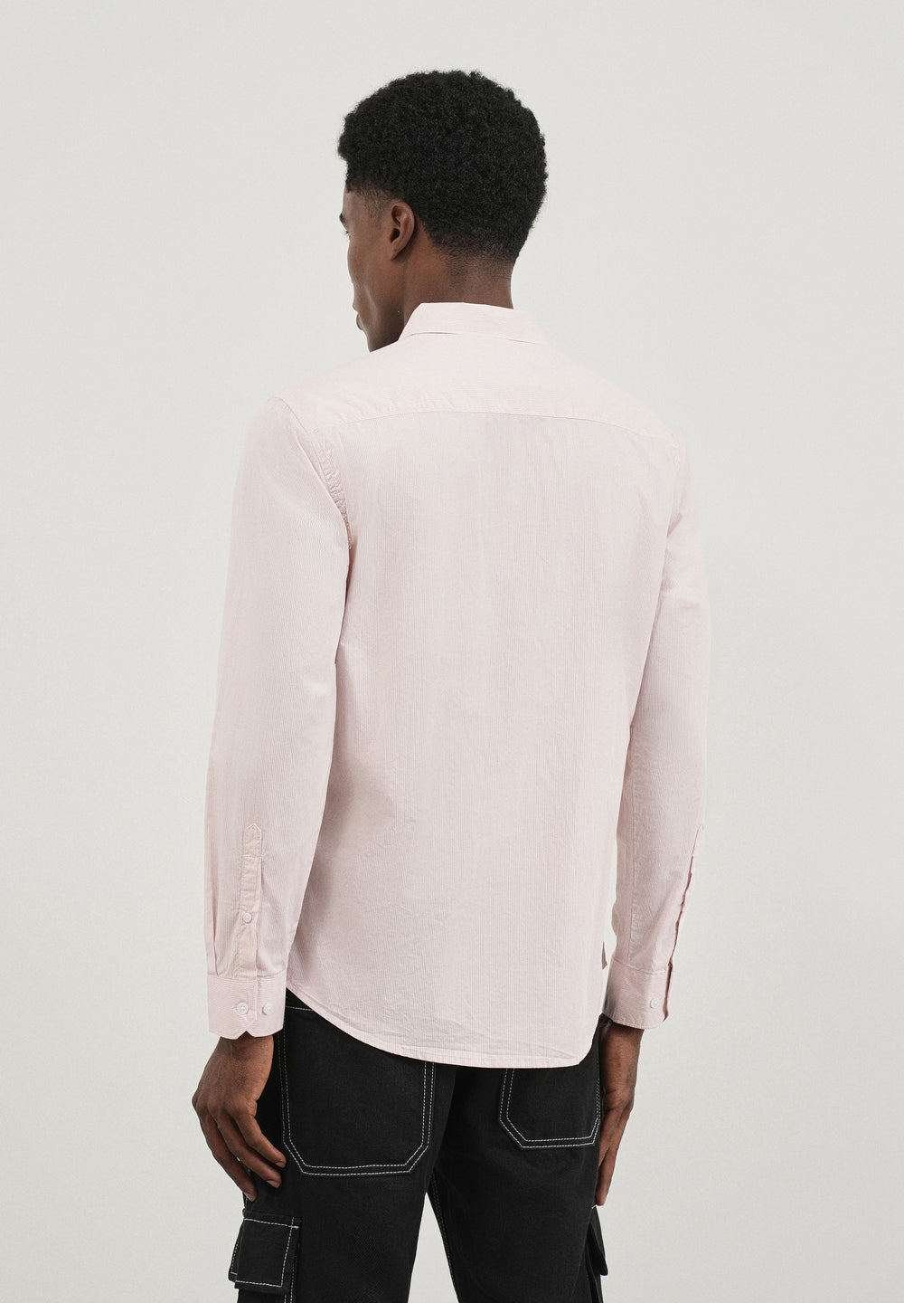 Mauve Printed Cotton Stripe Shirt