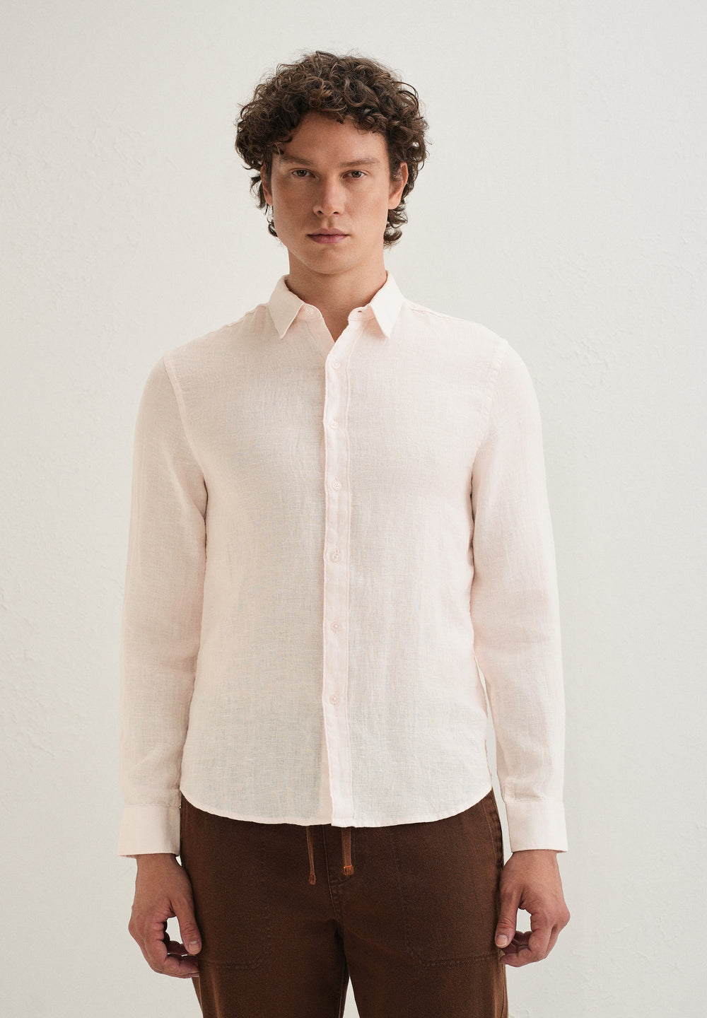 Pastel Pink Pure Linen Shirt