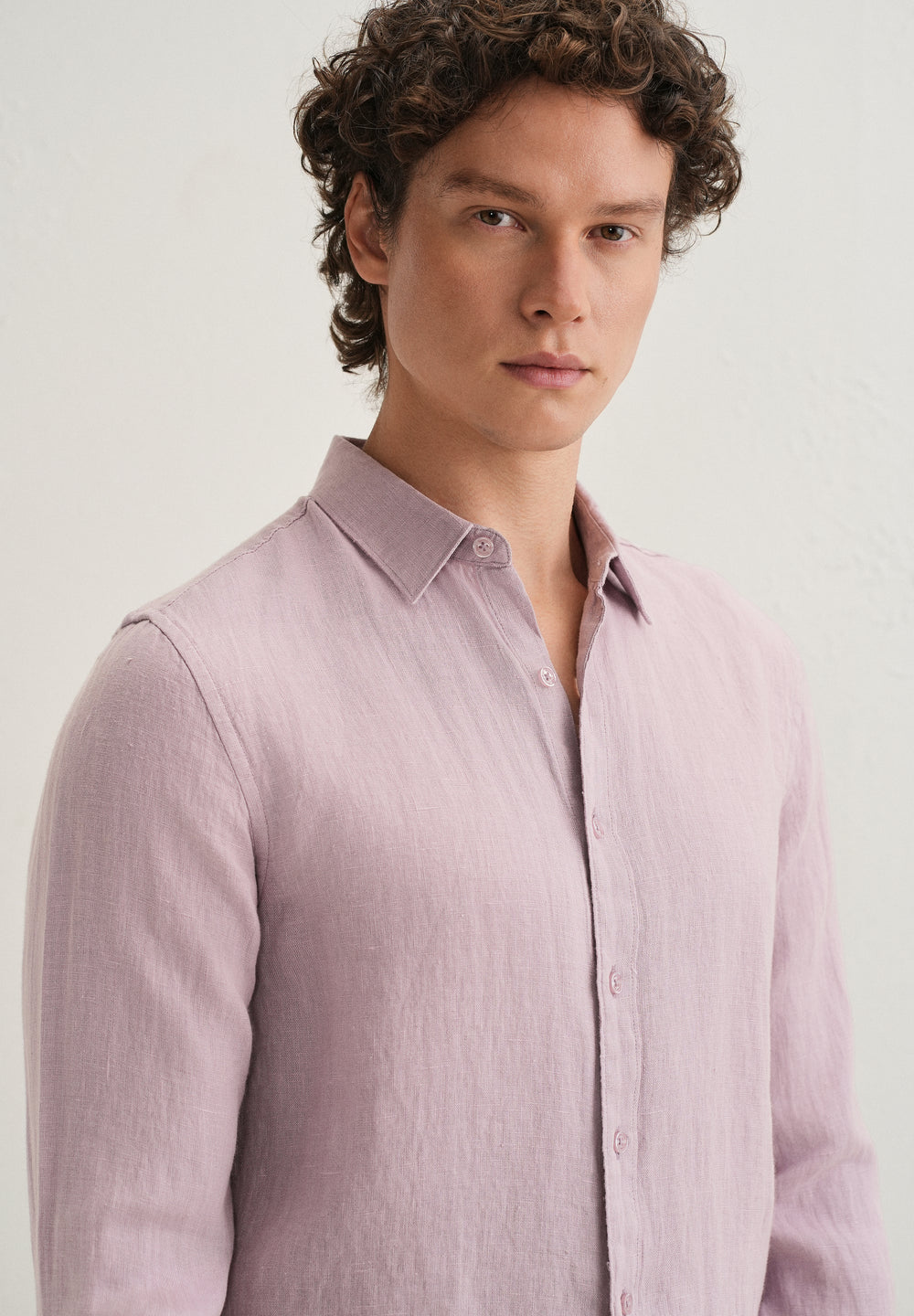 Pastel Purple Pure Linen Shirt