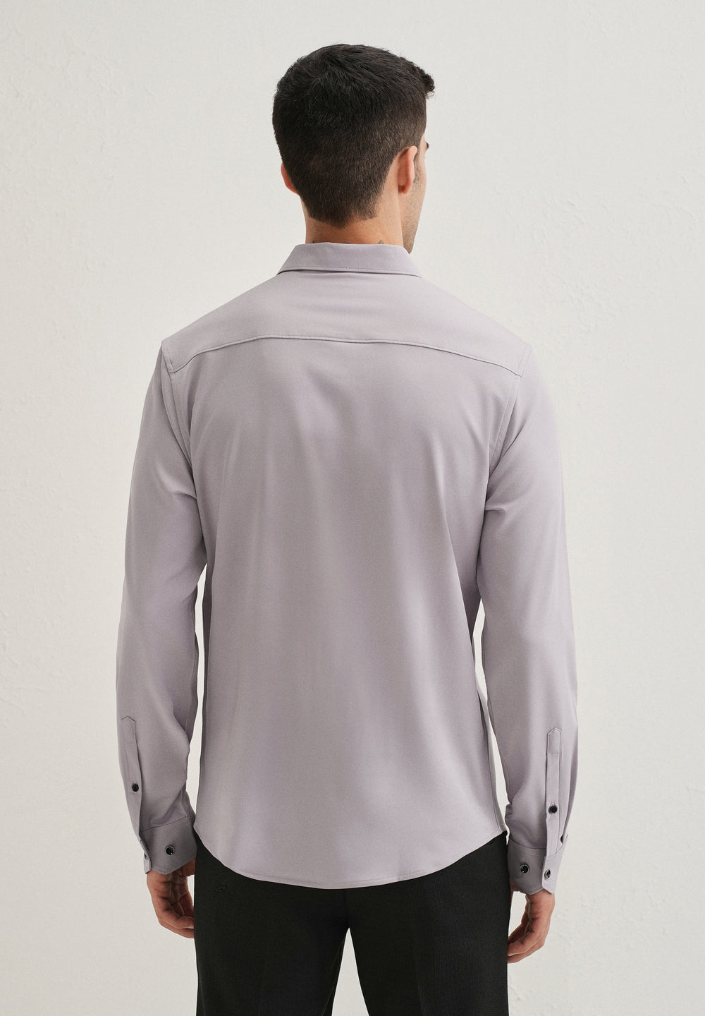 Pastel Purple Wrinkle Free Stitchless Placket Shirt