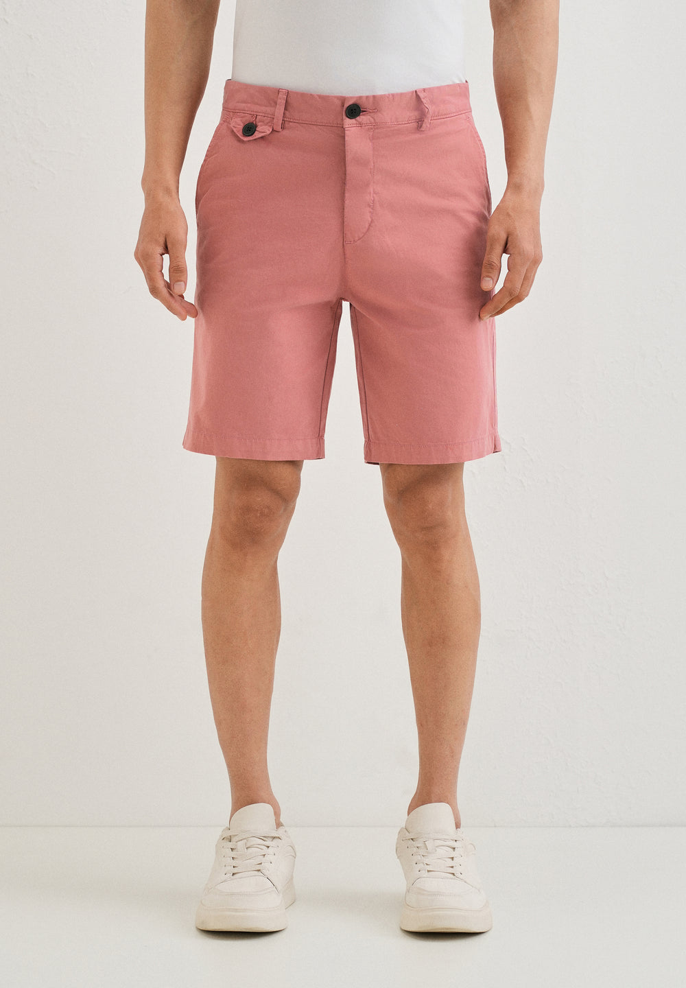 Pastel Red Cotton Shorts