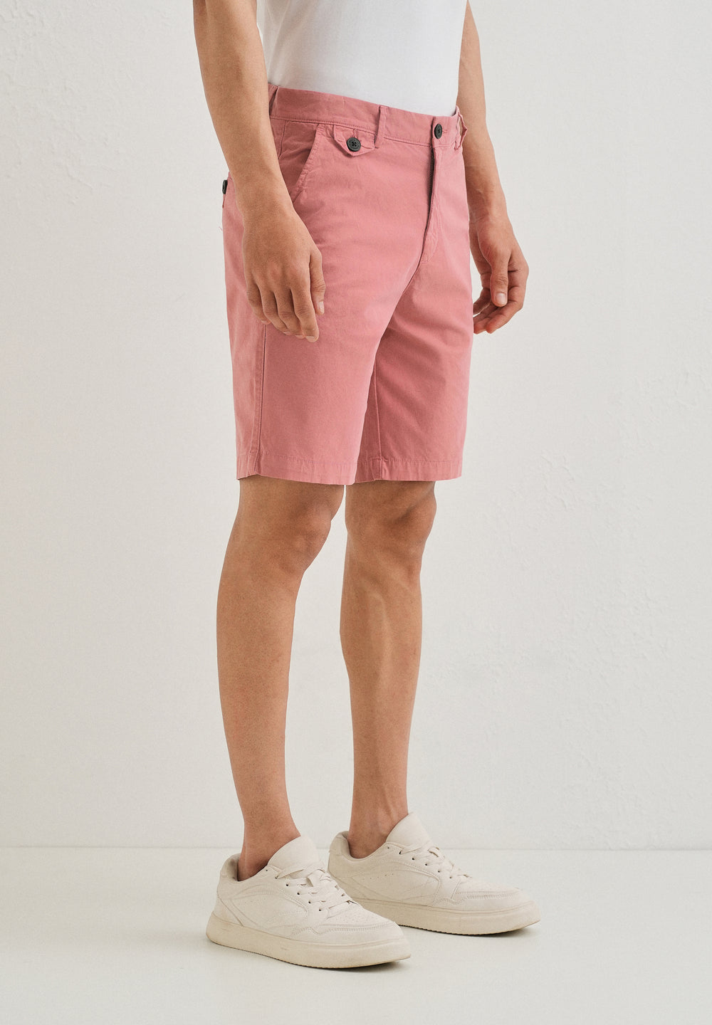 Pastel Red Cotton Shorts