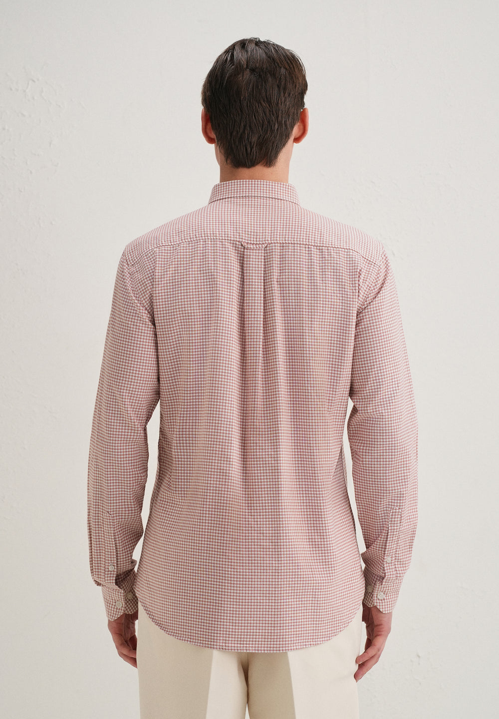 Pastel Red Gingham Check Shirt