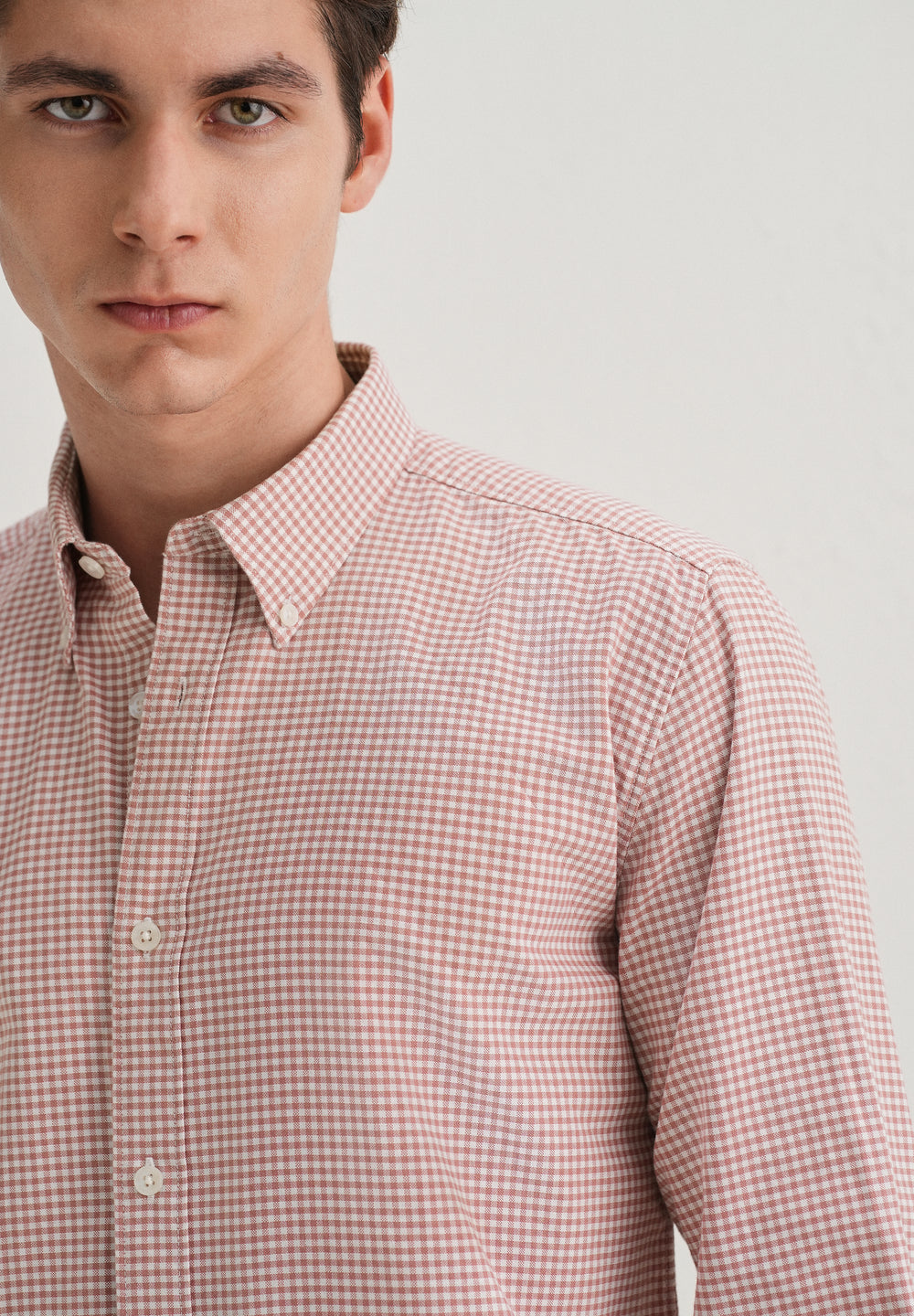 Pastel Red Gingham Check Shirt