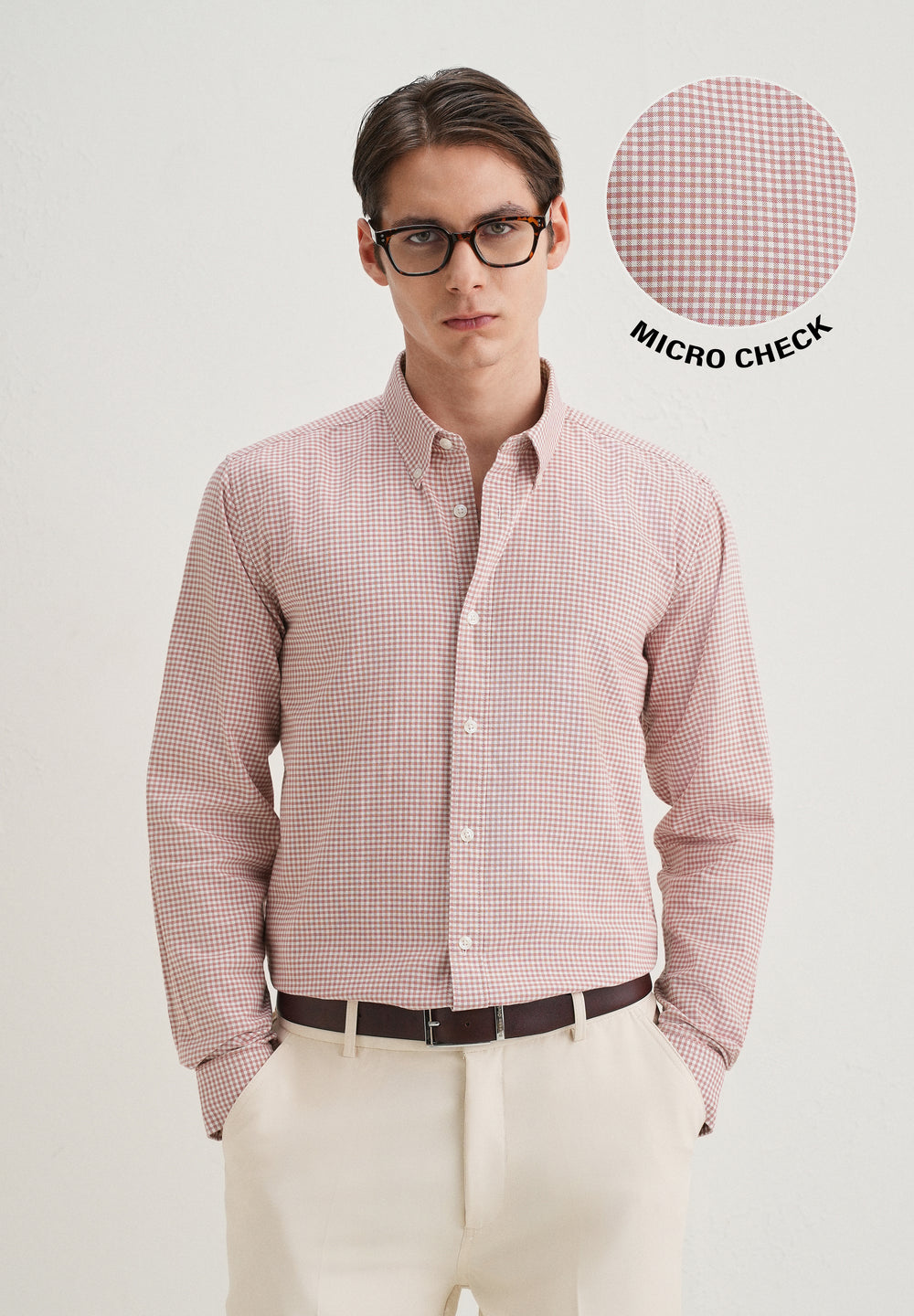 Pastel Red Gingham Check Shirt
