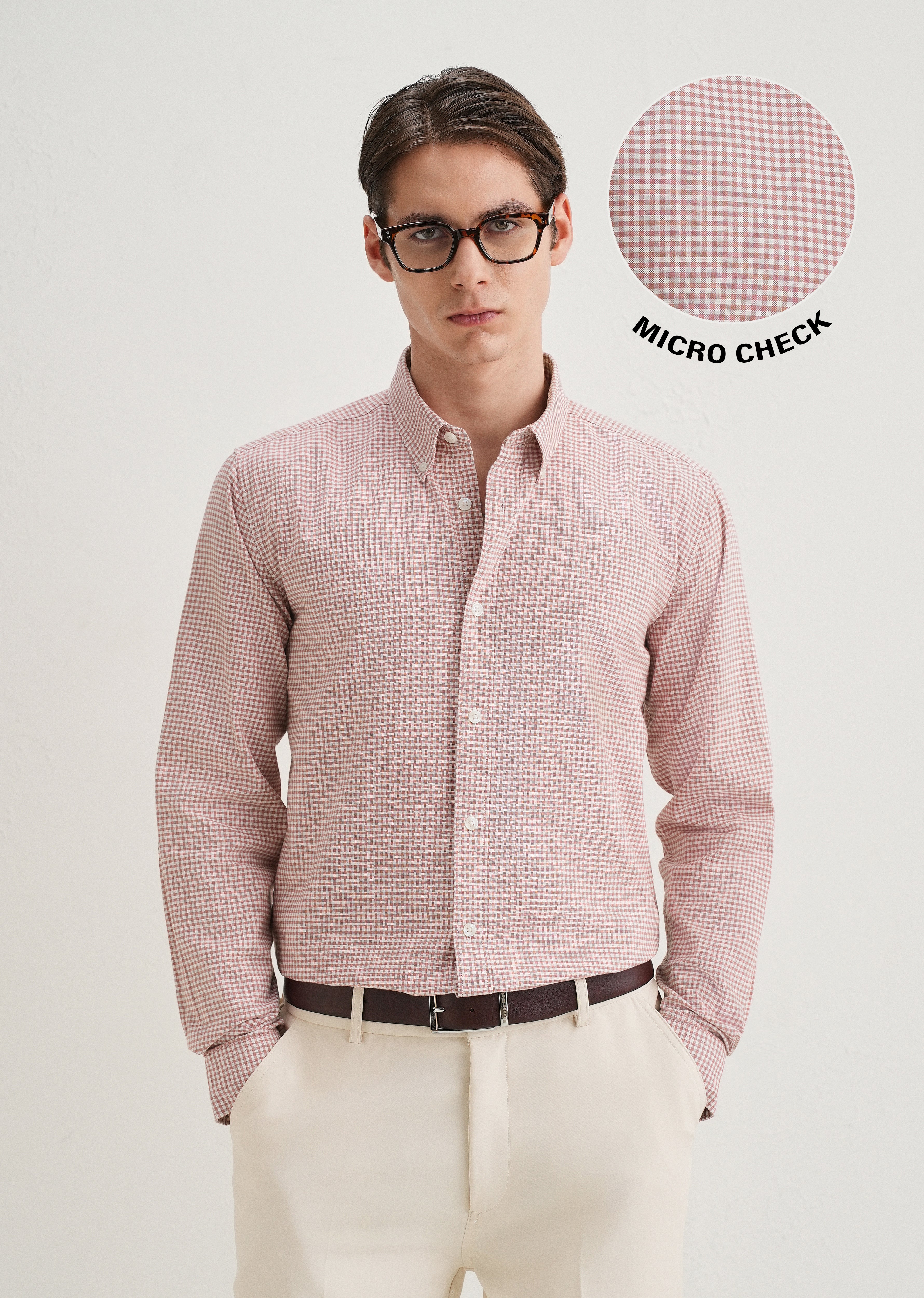 Pastel Red Gingham Check Shirt