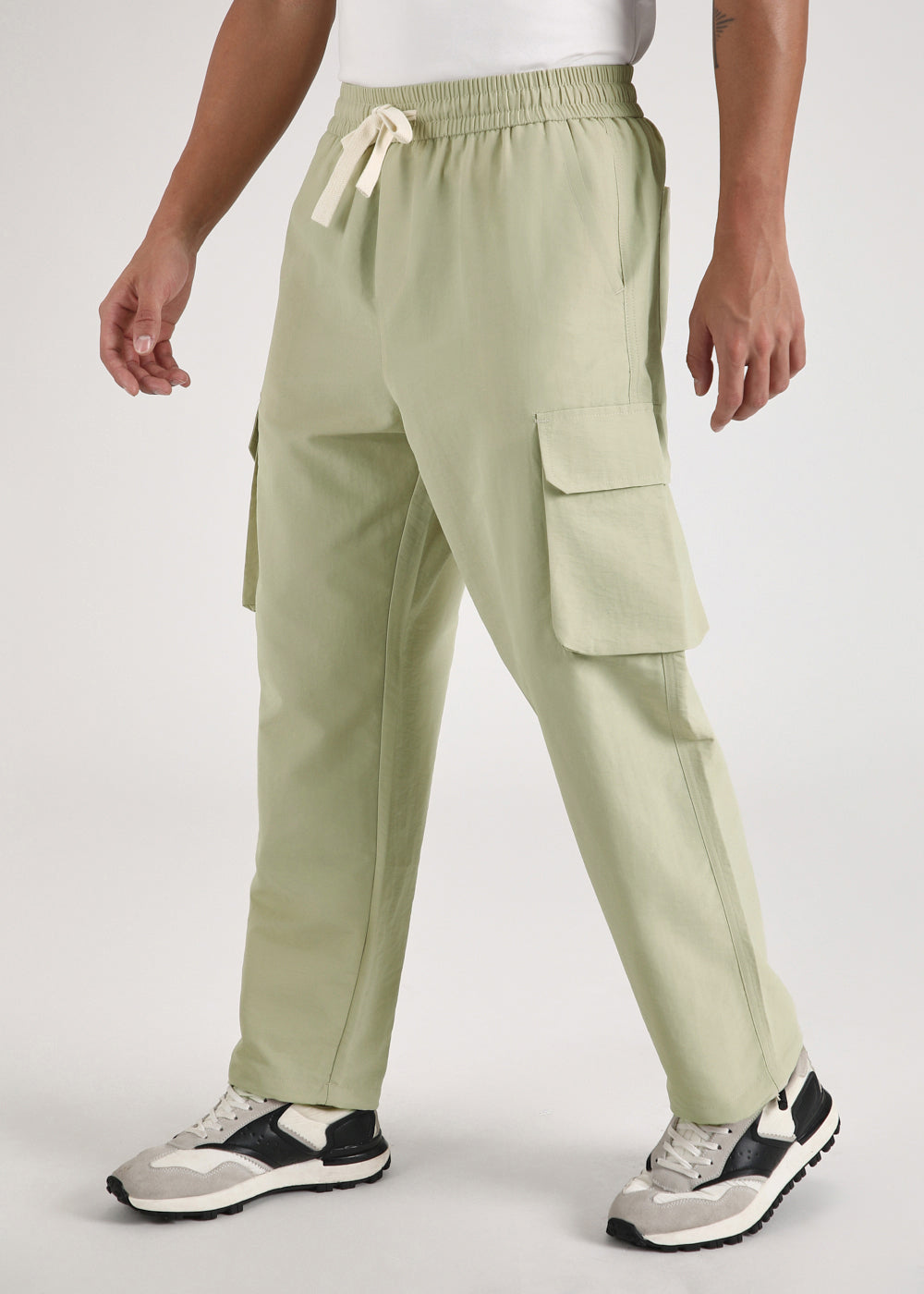 Pastel Green Relaxed Fit Track Pant