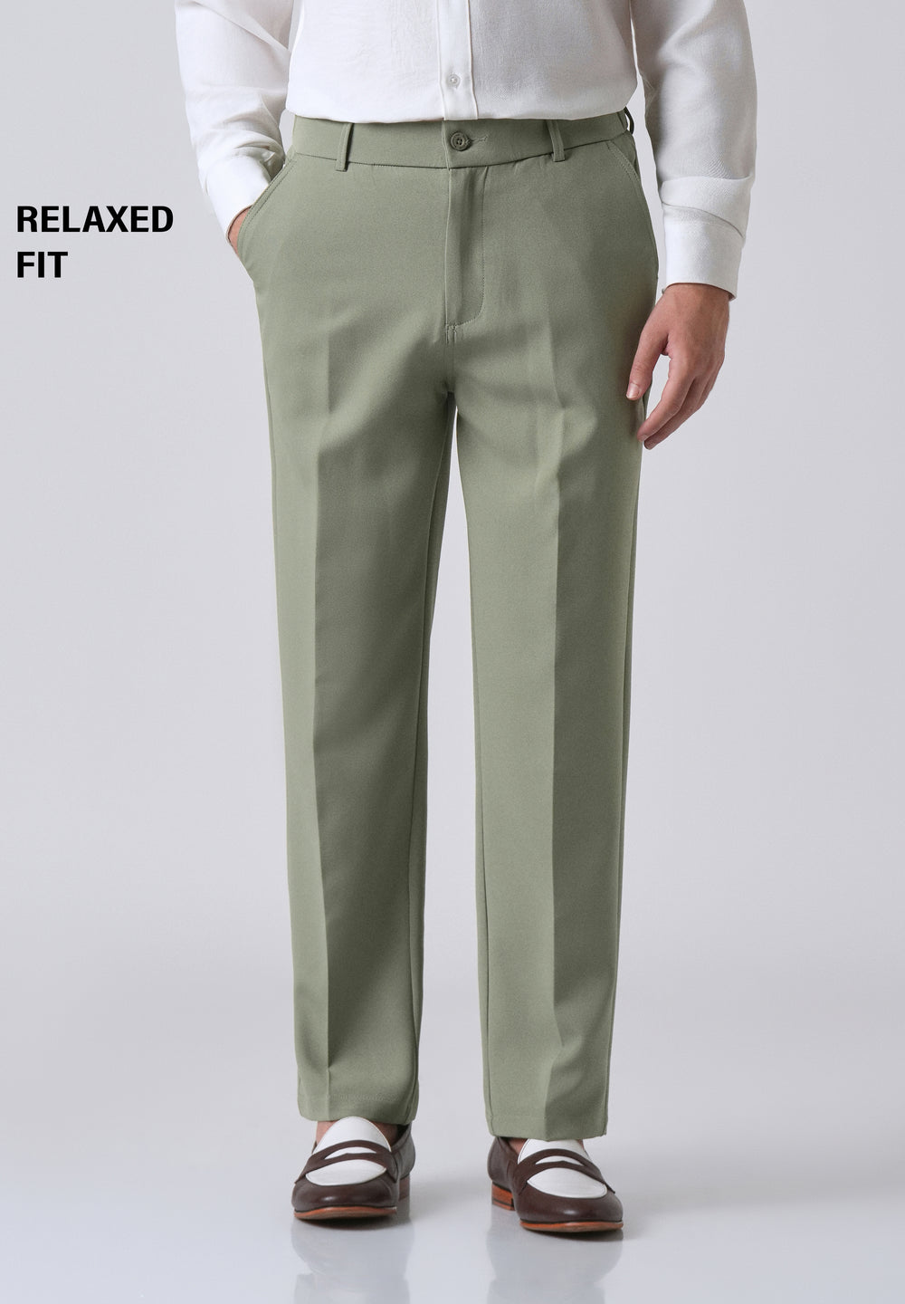 Pastel Green Relaxed Fit Trousers