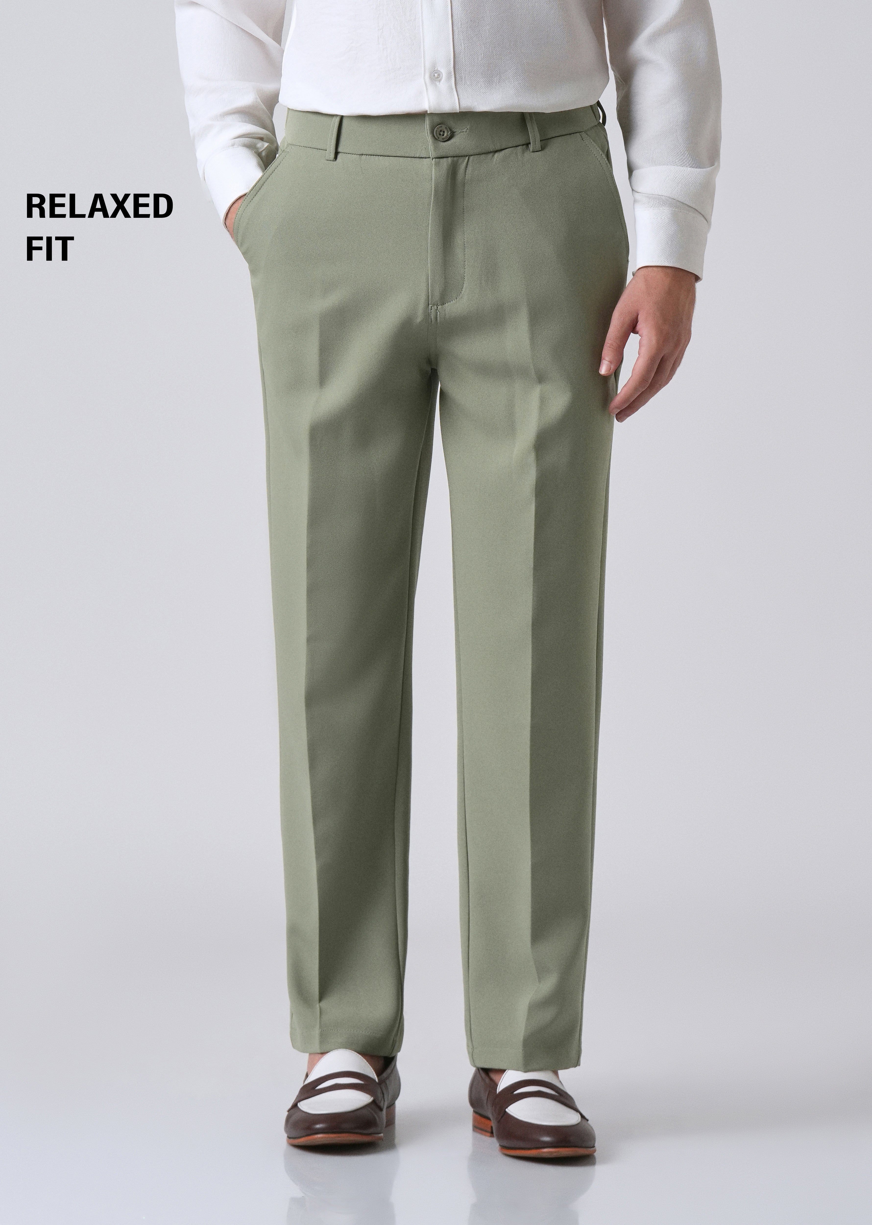 Pastel Green Relaxed Fit Trousers
