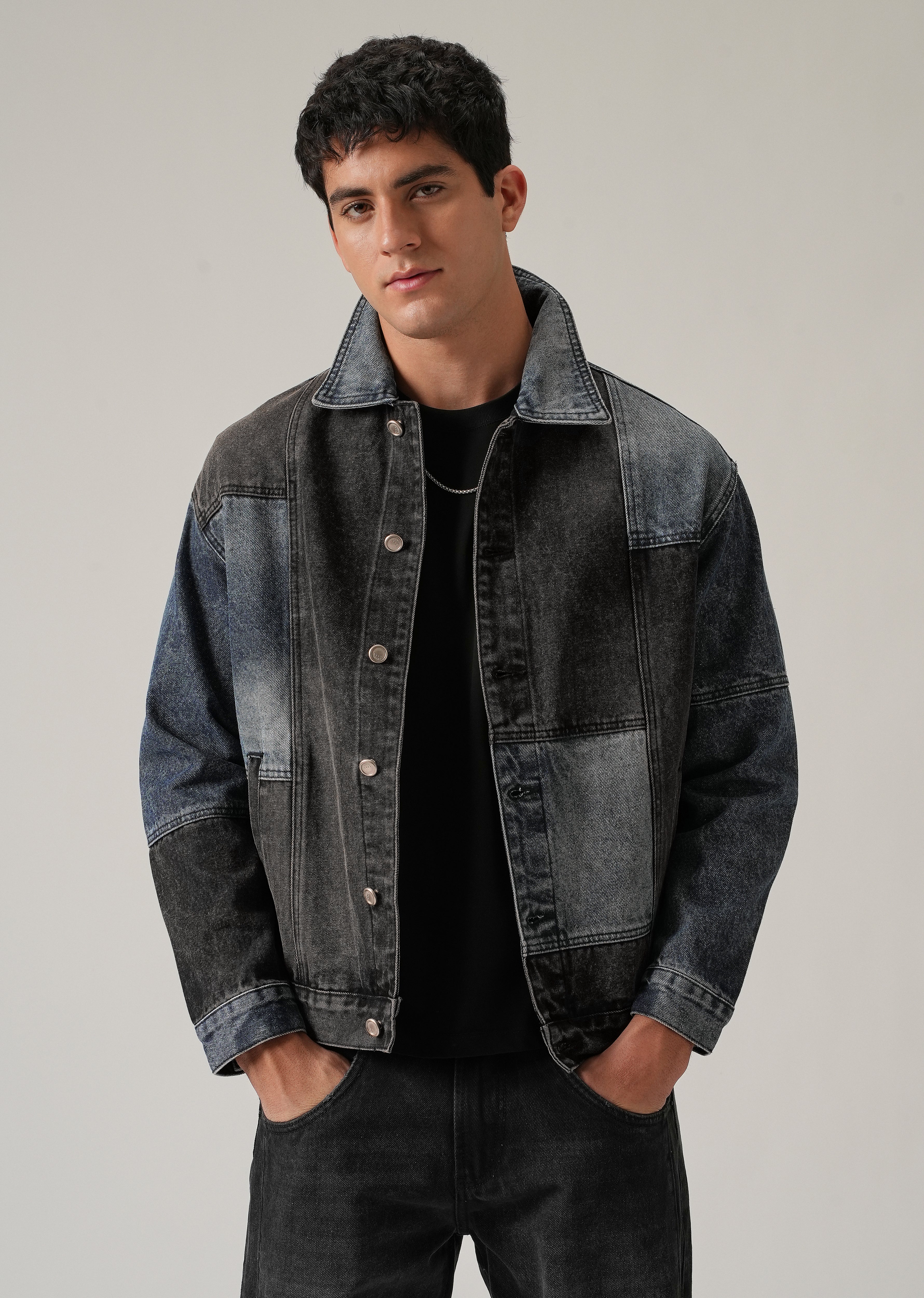 Patchwork Denim Shacket