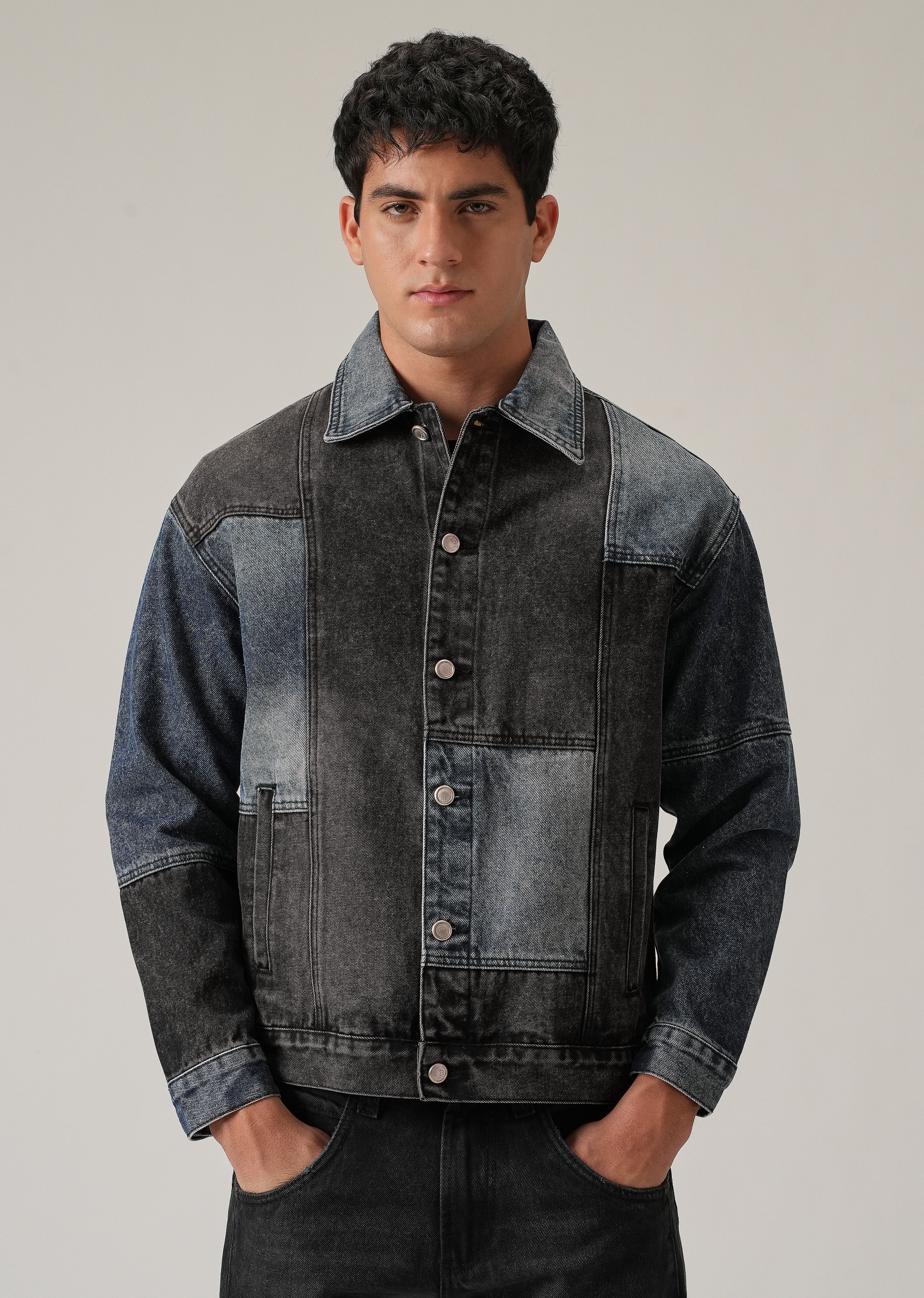 Patchwork Denim Shacket