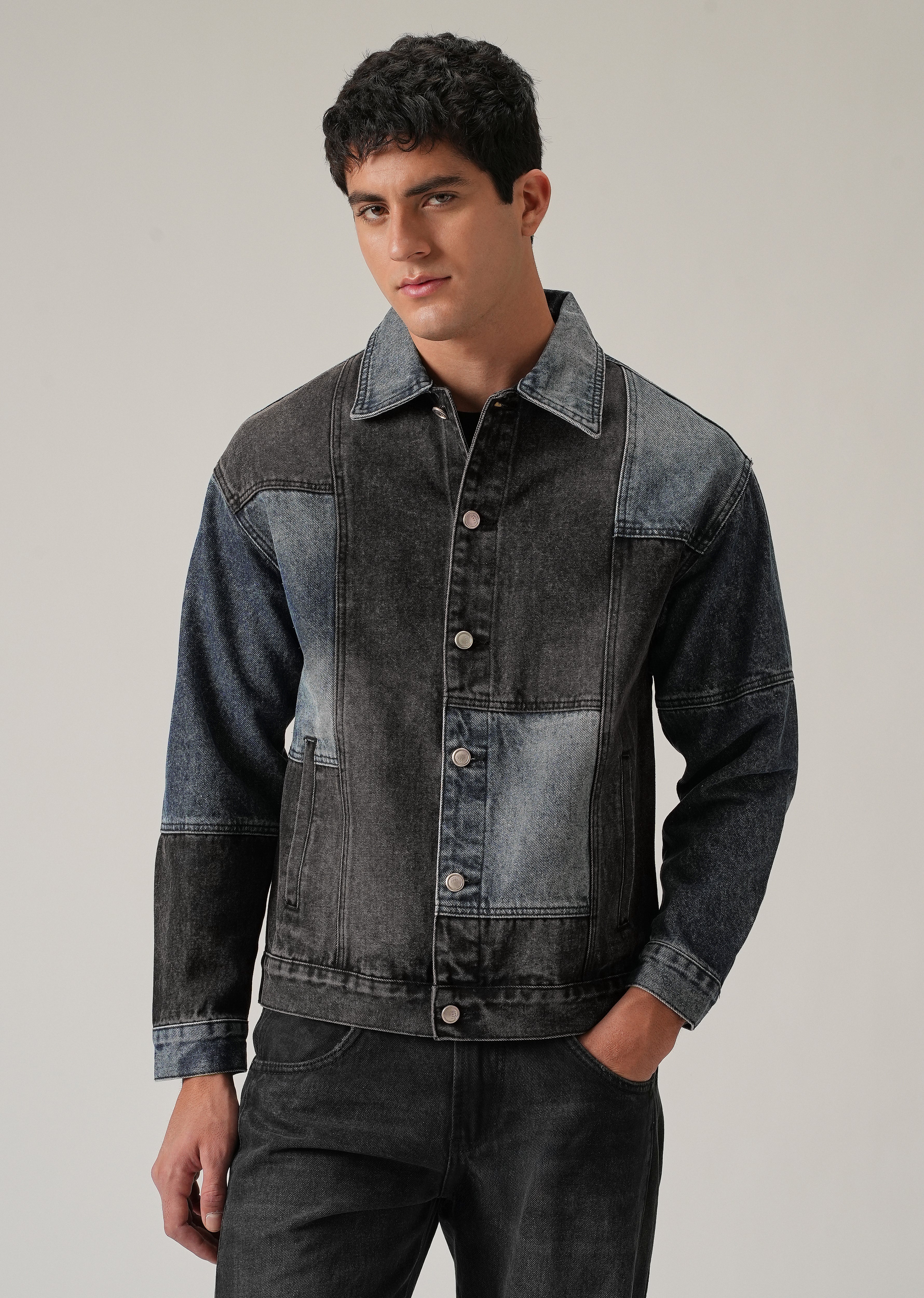 Patchwork Denim Shacket