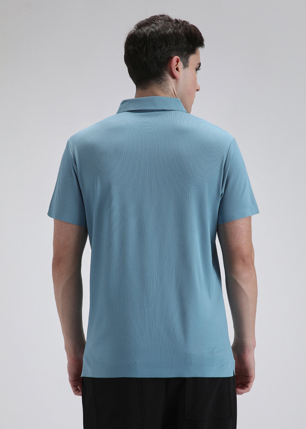 Patterned Blue Stitchless Polo T-shirt