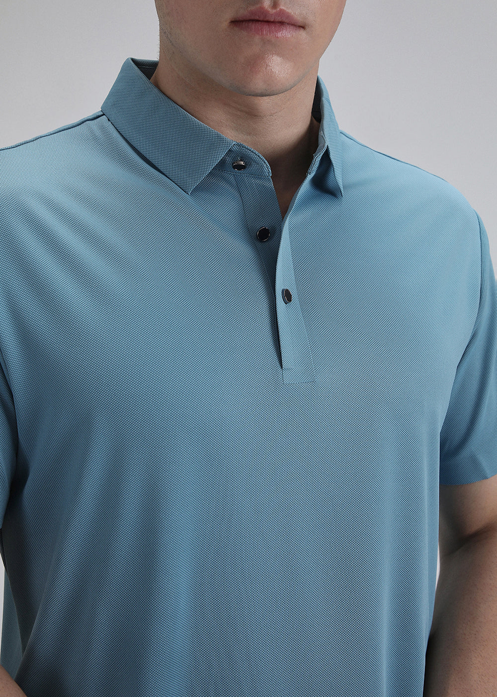 Patterned Blue Stitchless Polo T-shirt