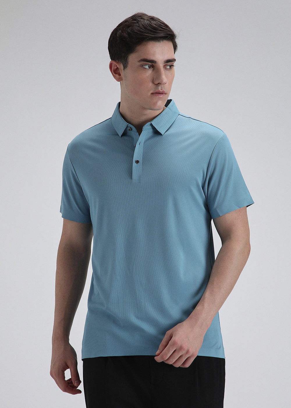 Patterned Blue Stitchless Polo T-shirt