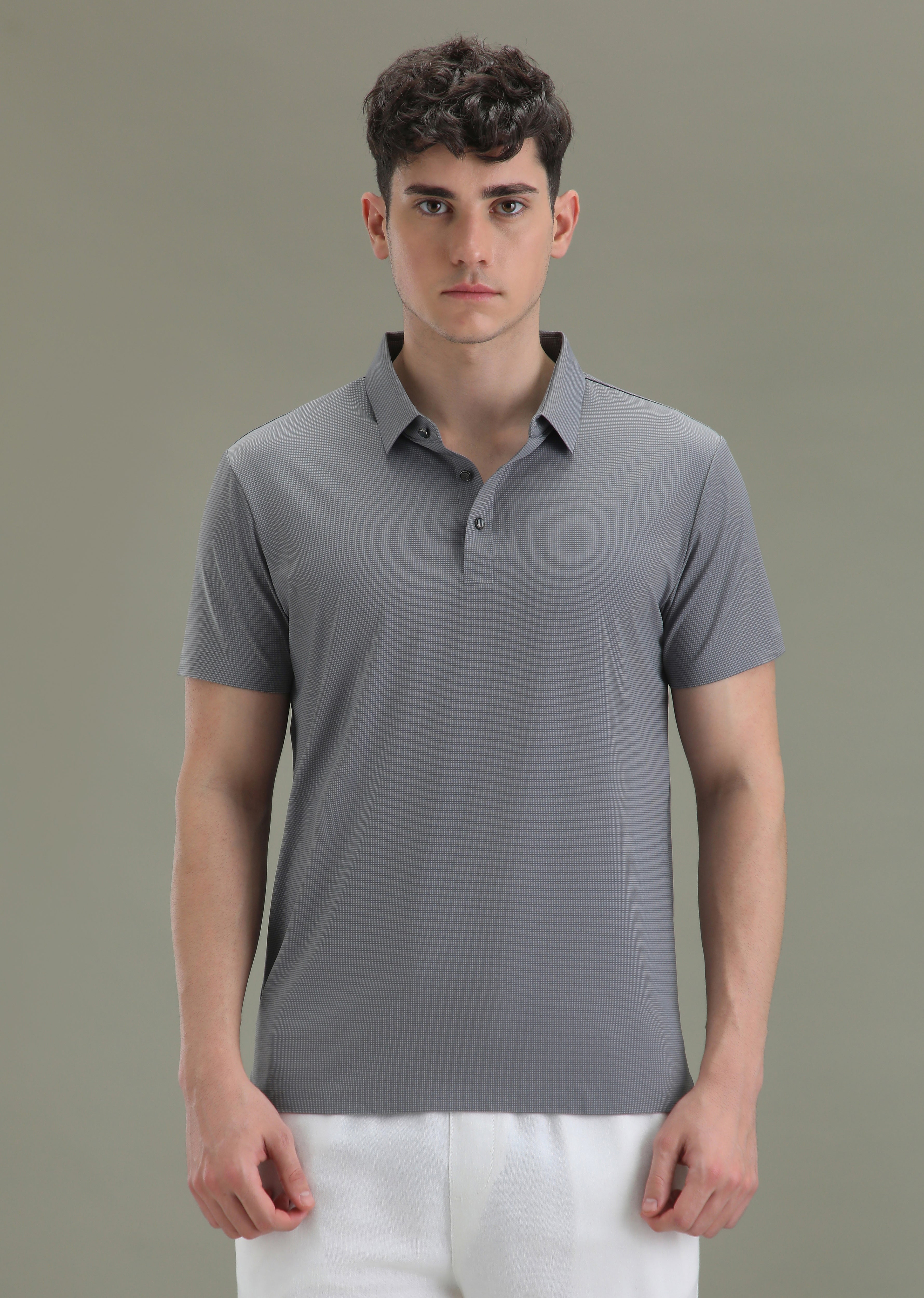 Patterned Violet Stitchless Polo T-shirt