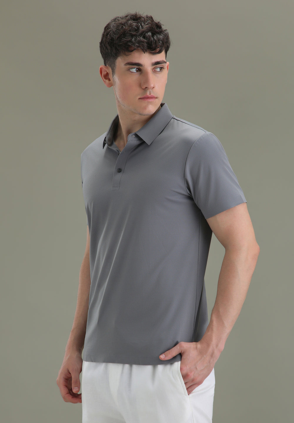 Patterned Violet Stitchless Polo T-shirt