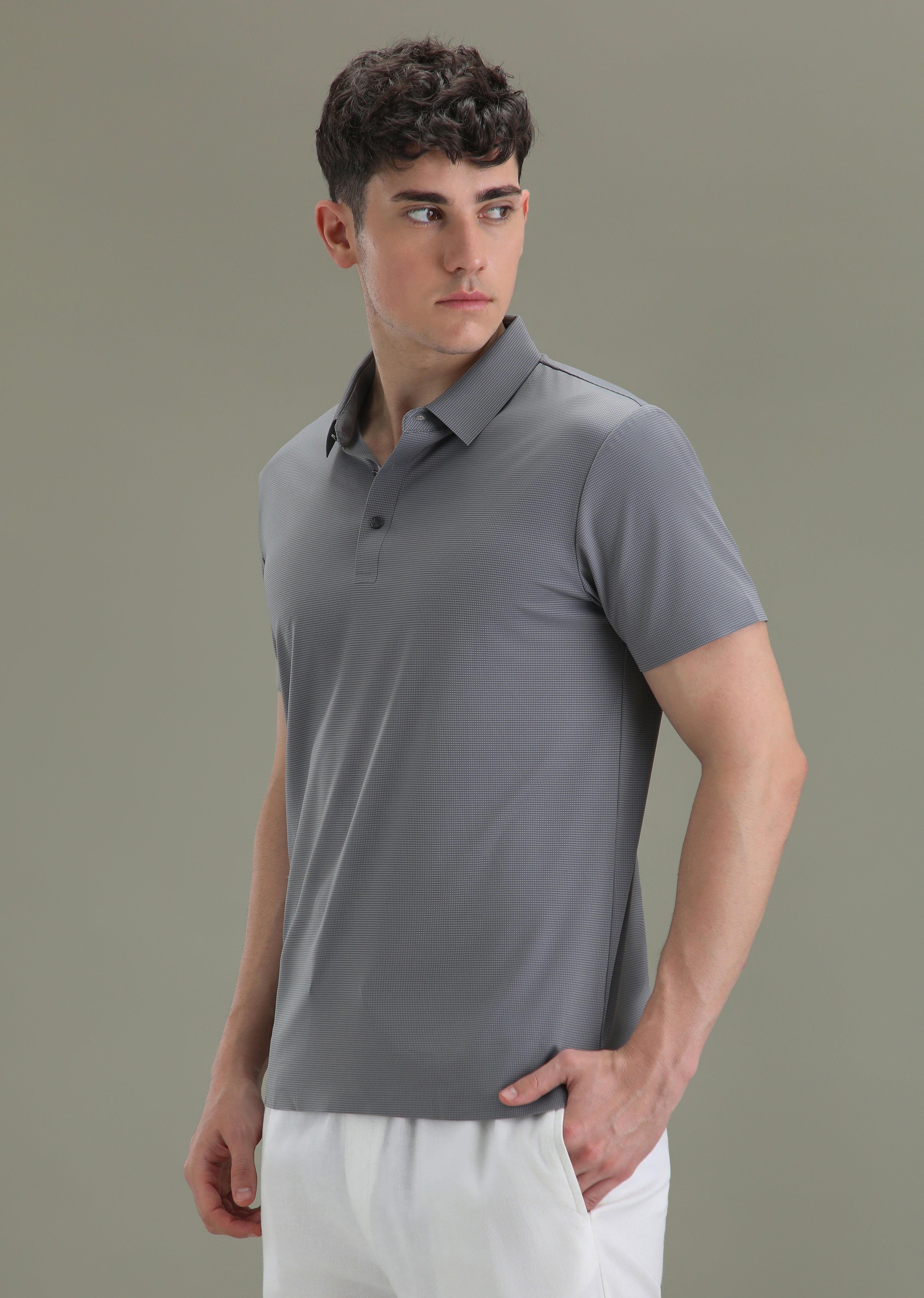 Patterned Violet Stitchless Polo T-shirt