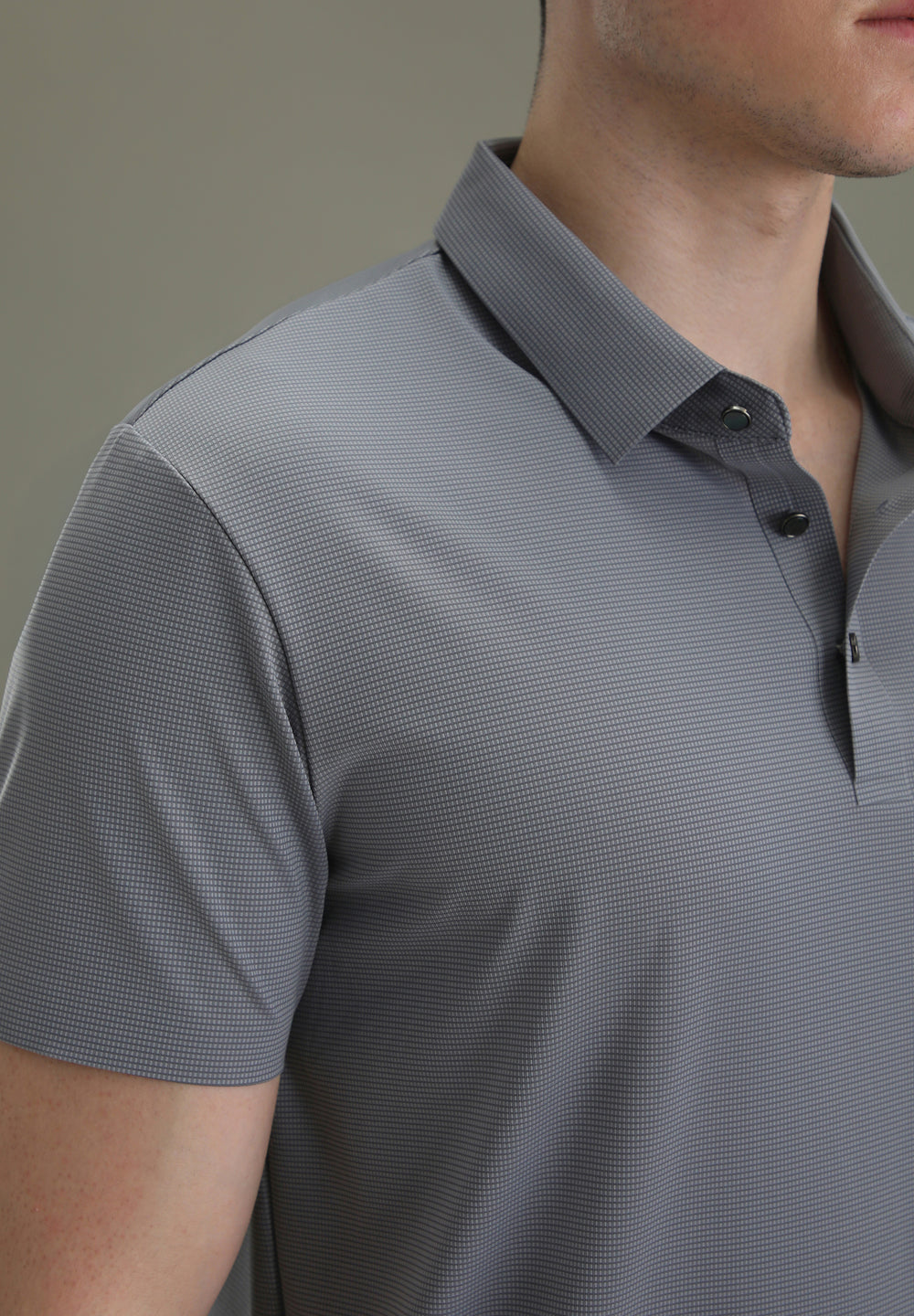 Patterned Violet Stitchless Polo T-shirt