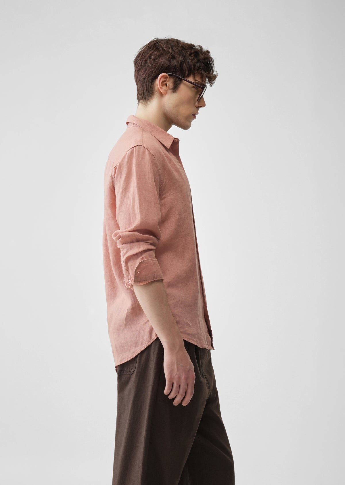 Peach 100% Pure Linen Shirt