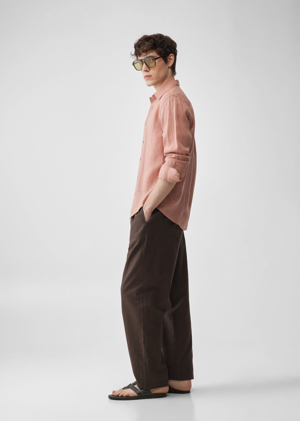 Peach 100% Pure Linen Shirt