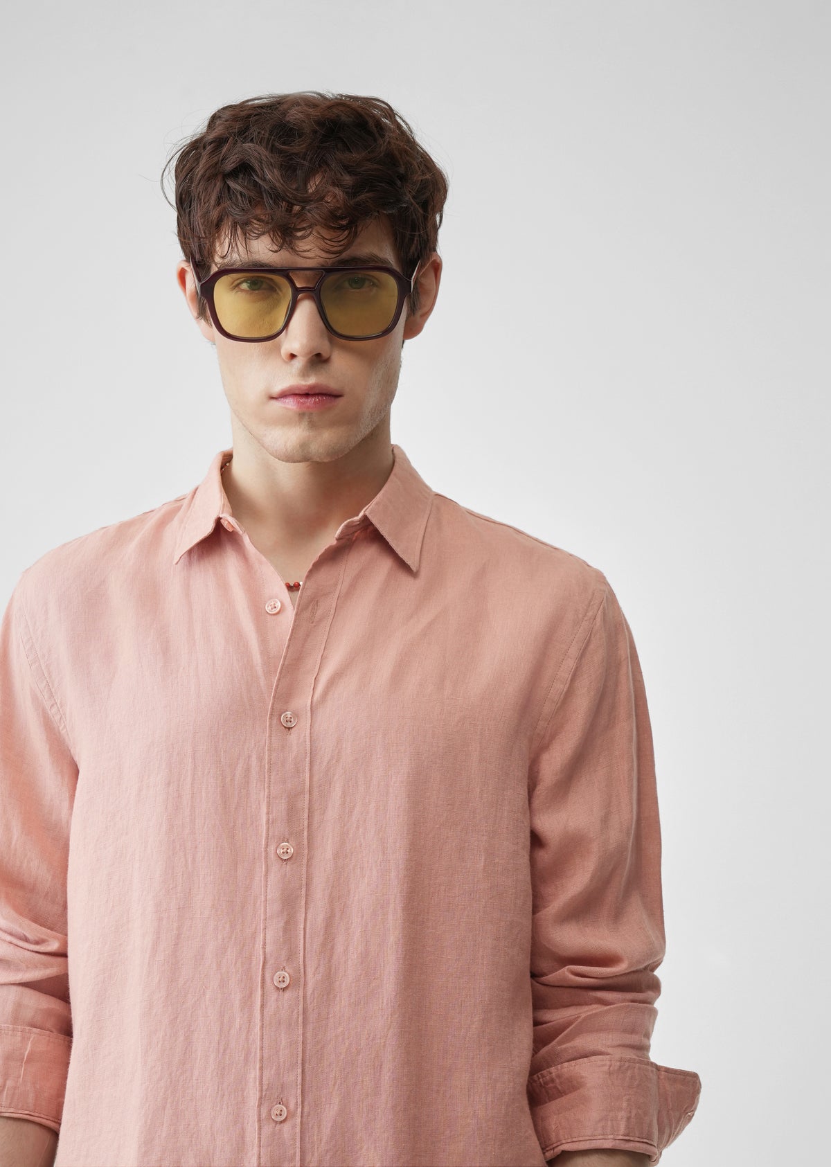 Peach 100% Pure Linen Shirt