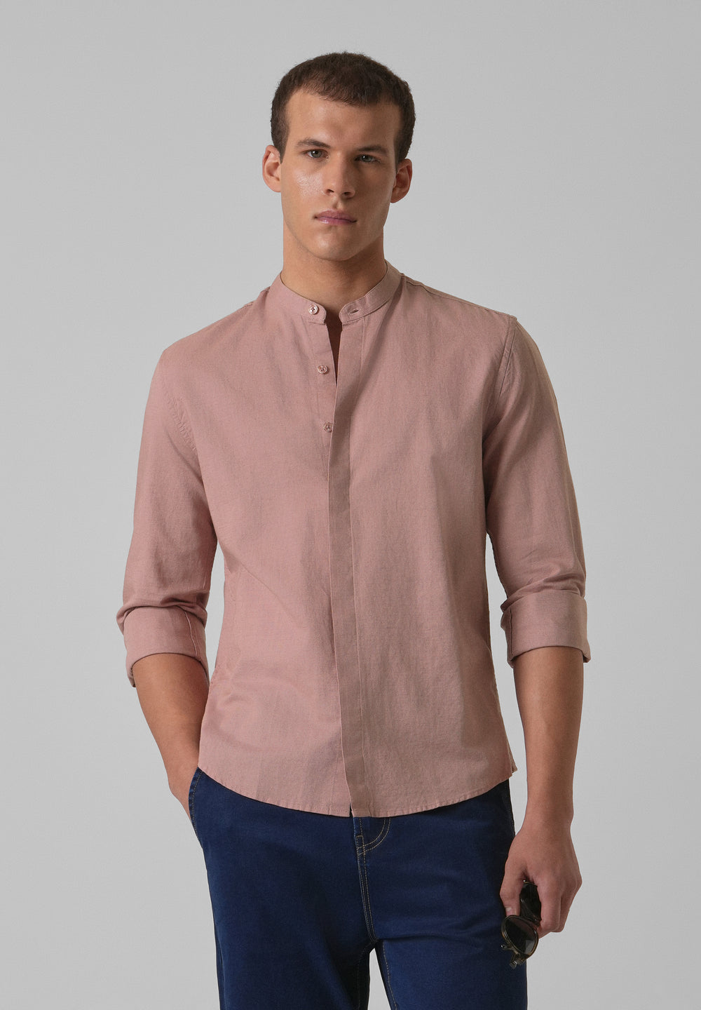 Peach Cotton Linen Shirt