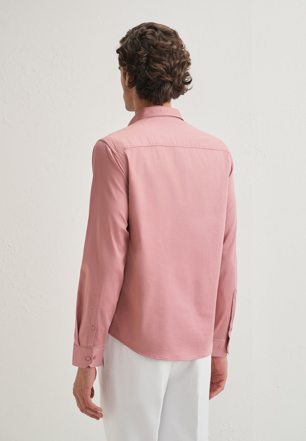 Peach Front Panel Open Pleat Shirt