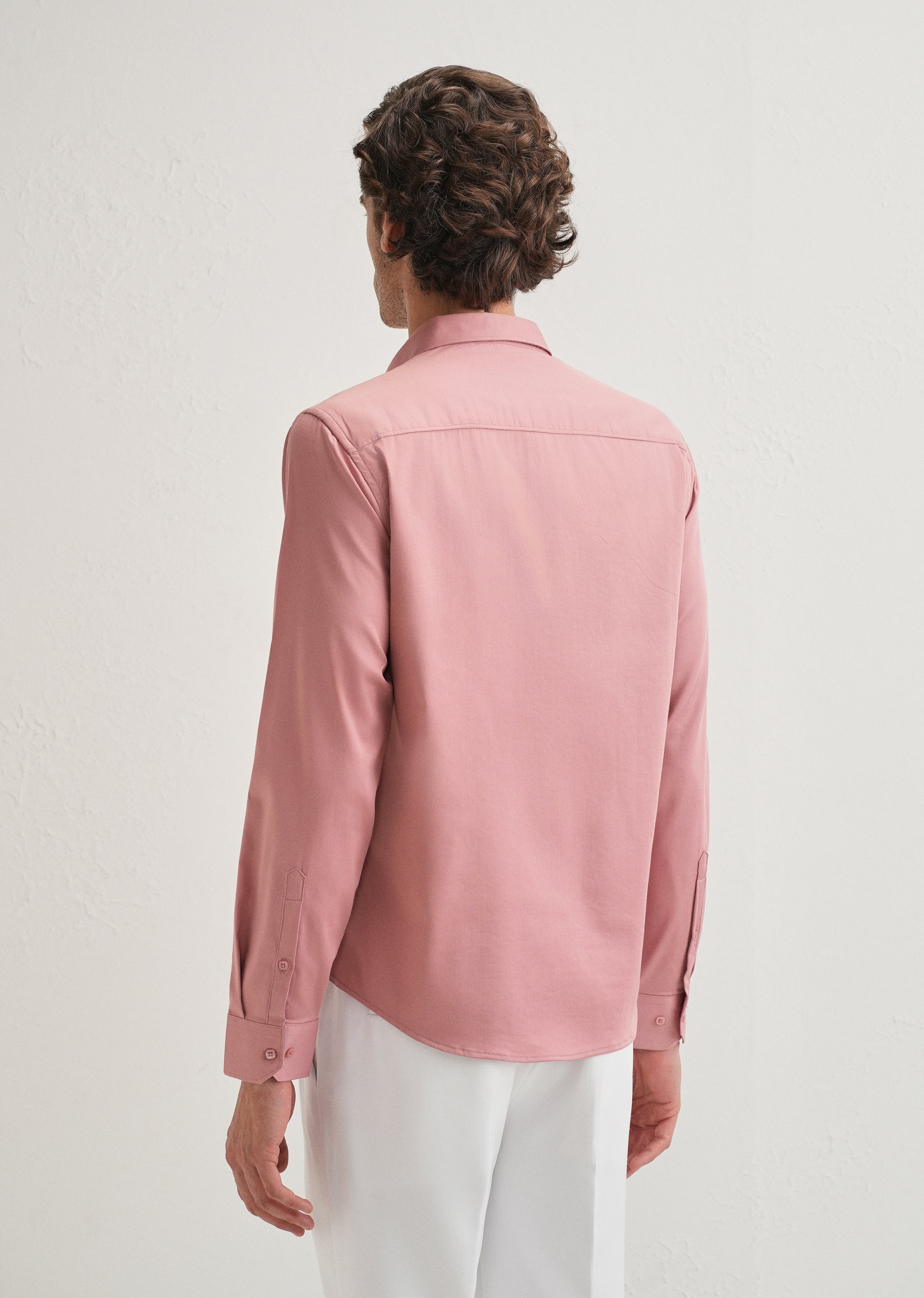Peach Front Panel Open Pleat Shirt