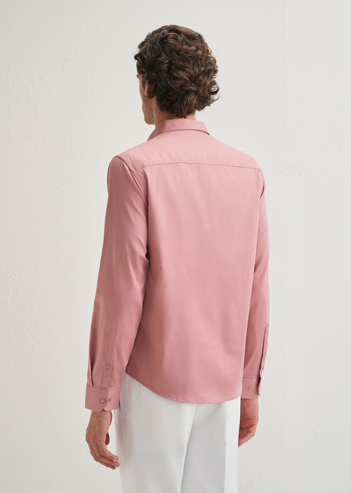 Peach Front Panel Open Pleat Shirt