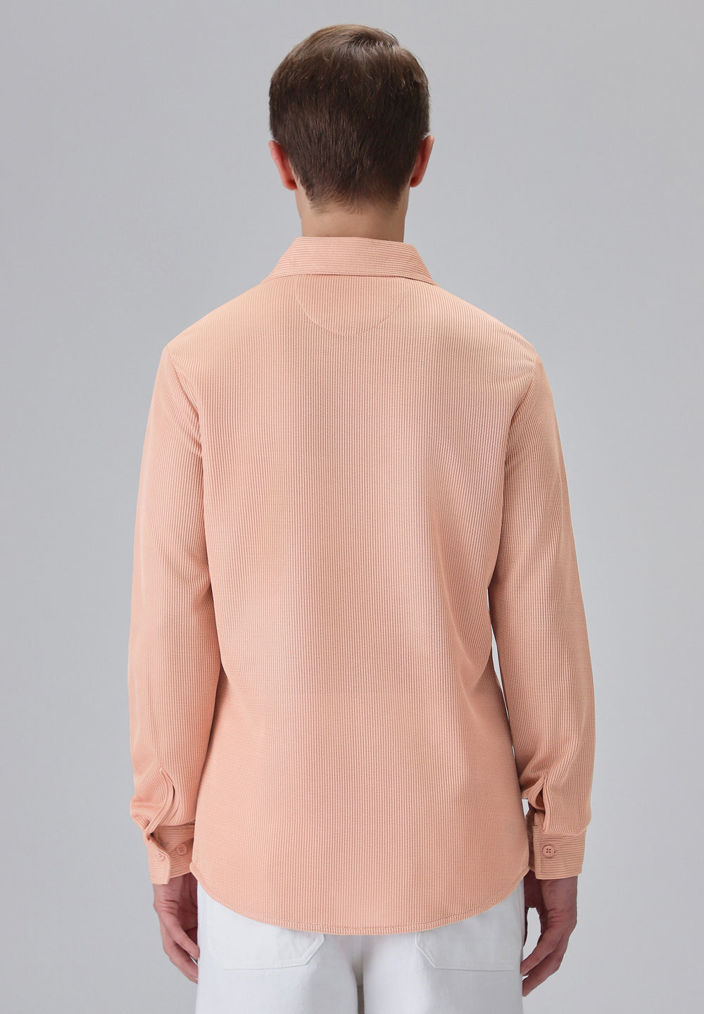 Peach Plain Knitted Shirt