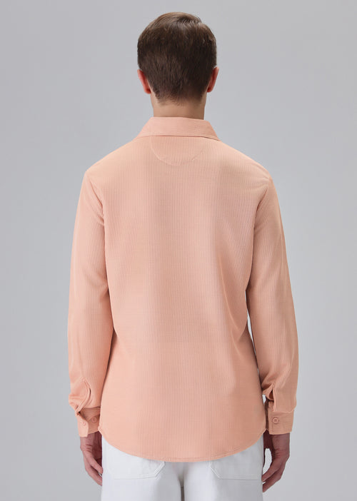 Peach Plain Knitted Shirt