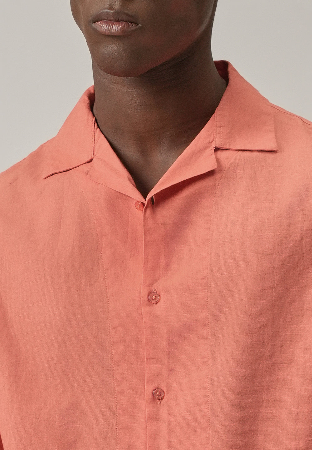 Peach Cotton/Linen Shirt