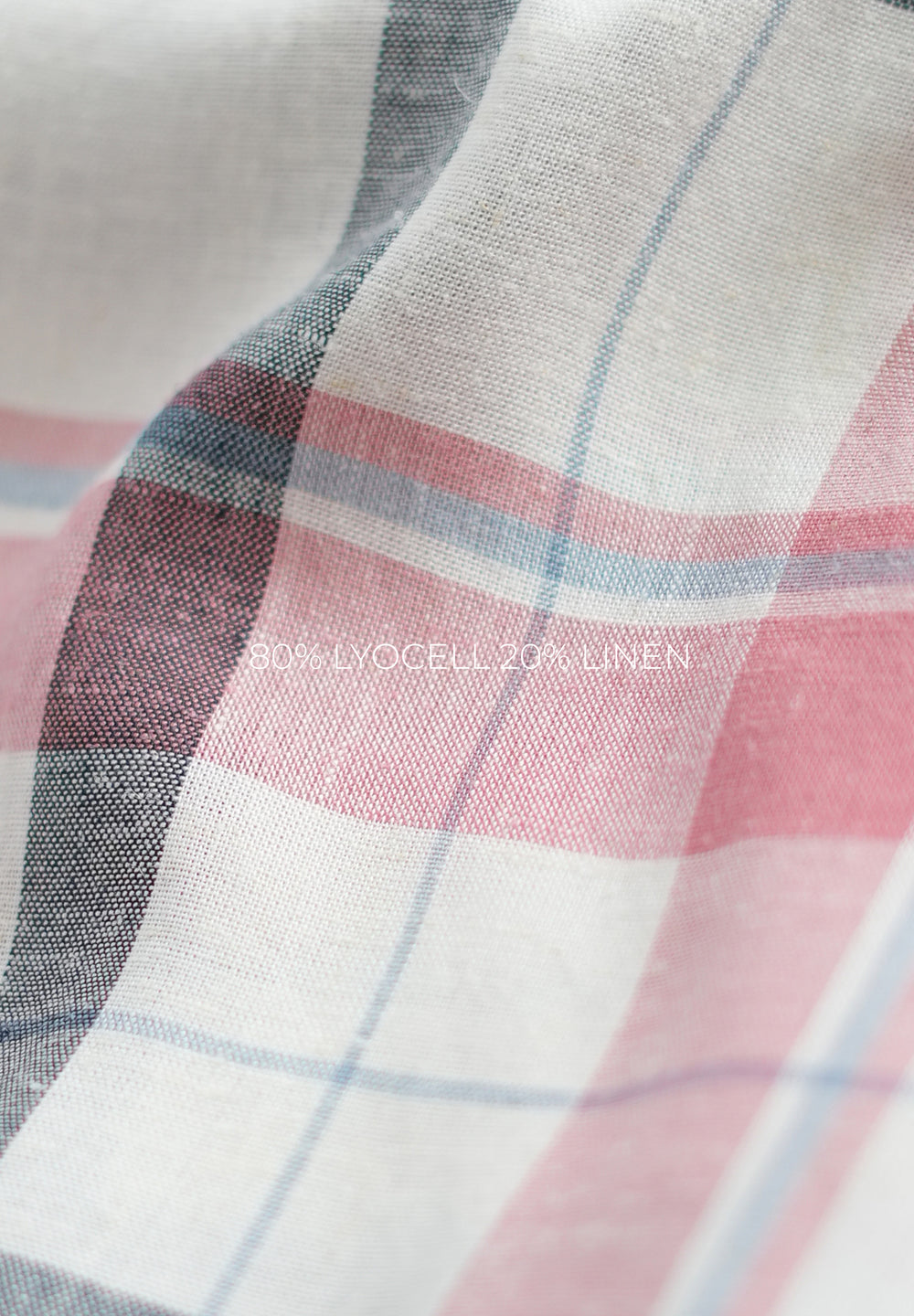 Peach Lyocell Linen Check Shirt