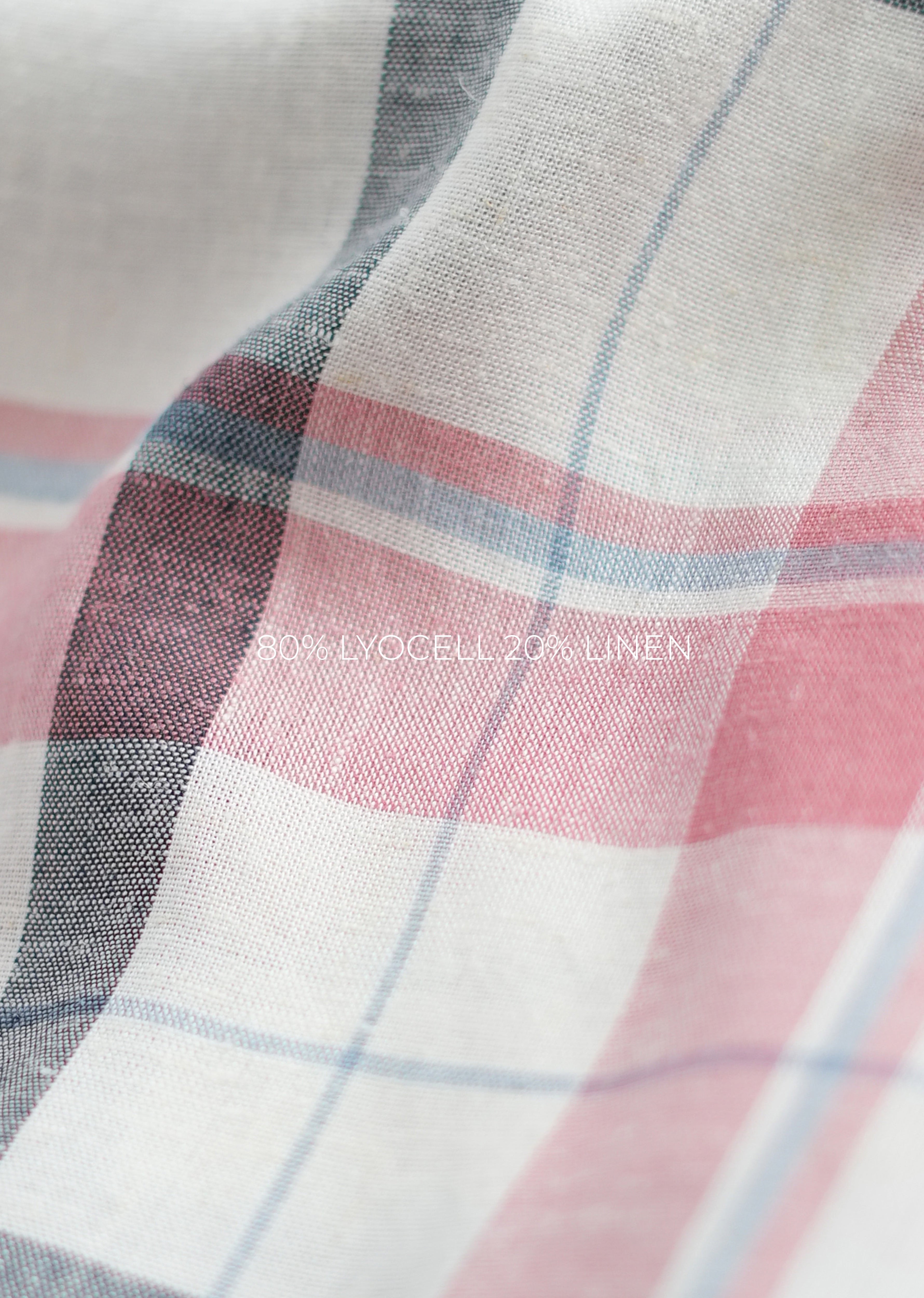 Peach Lyocell Linen Check Shirt