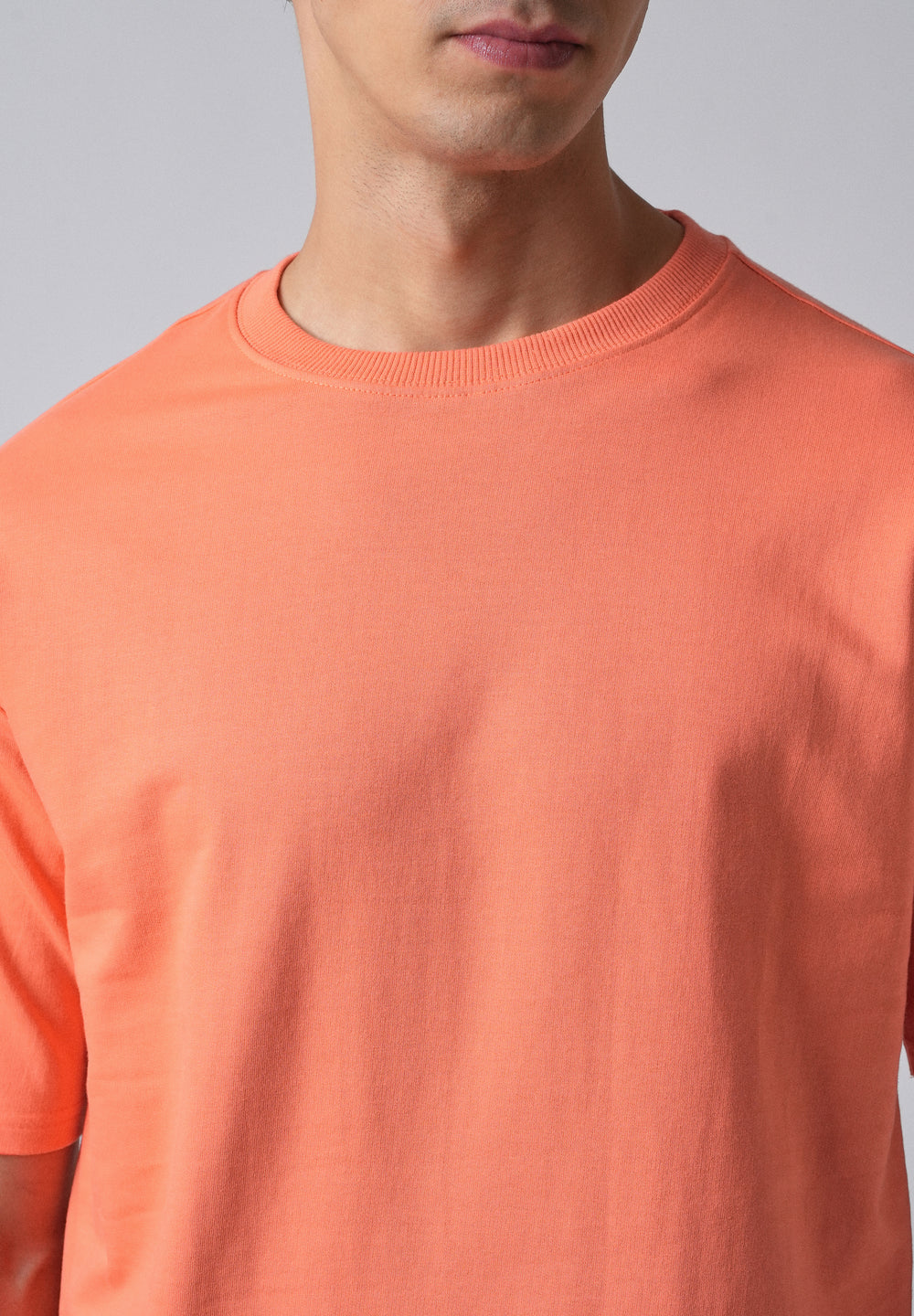 Peach Orange Basic Relaxed Fit T-shirt