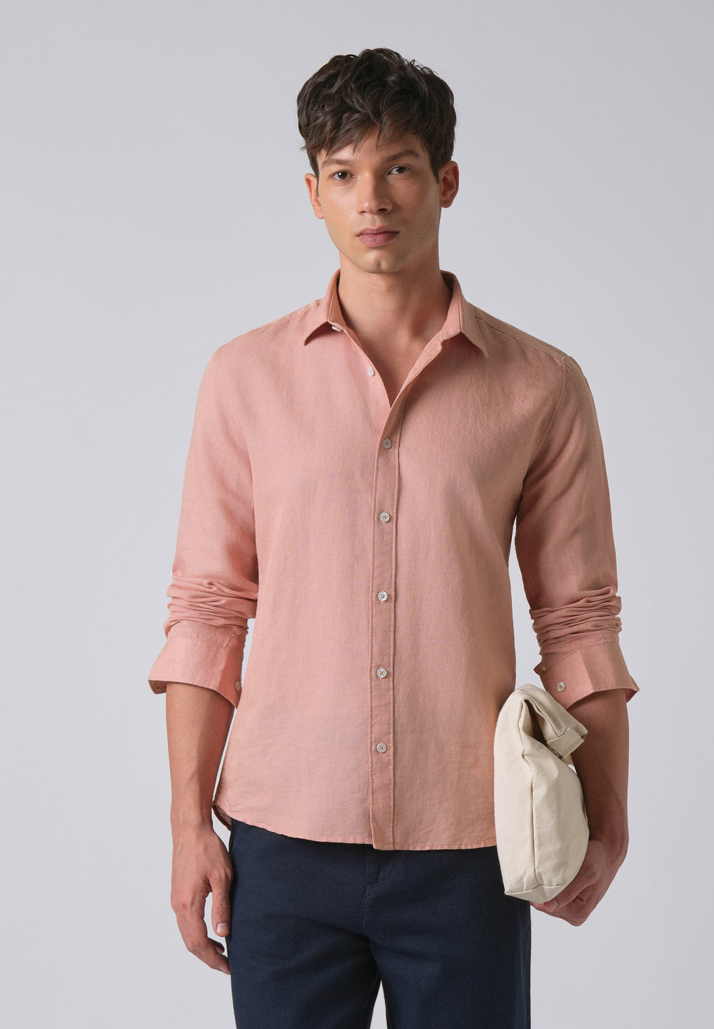Peach Linen Shirt