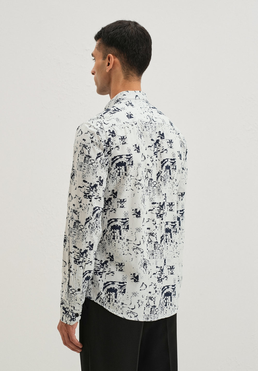 Pearl White Abstract Printed Shirt