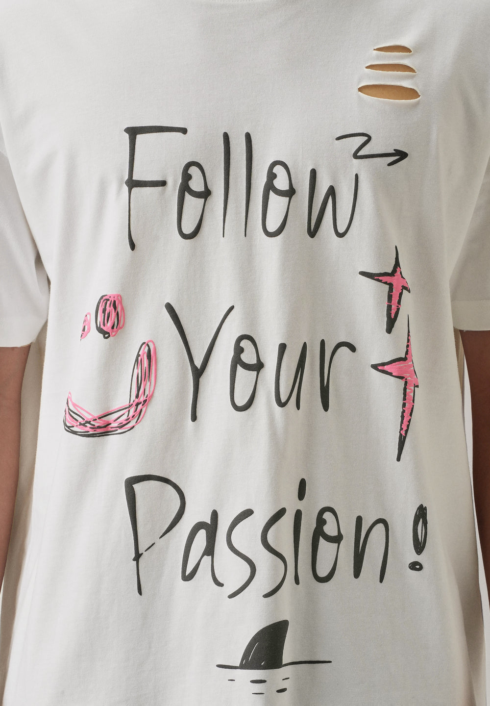 Pearl White Back Printed Oversized T-Shirt