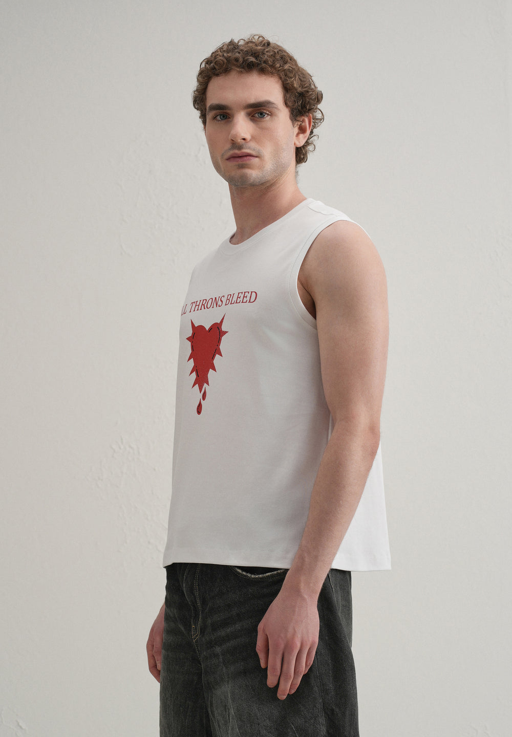 Pearl White Printed Tank
