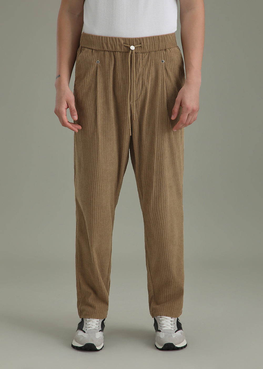 Peru Brown Drawstring Corduroy Pant